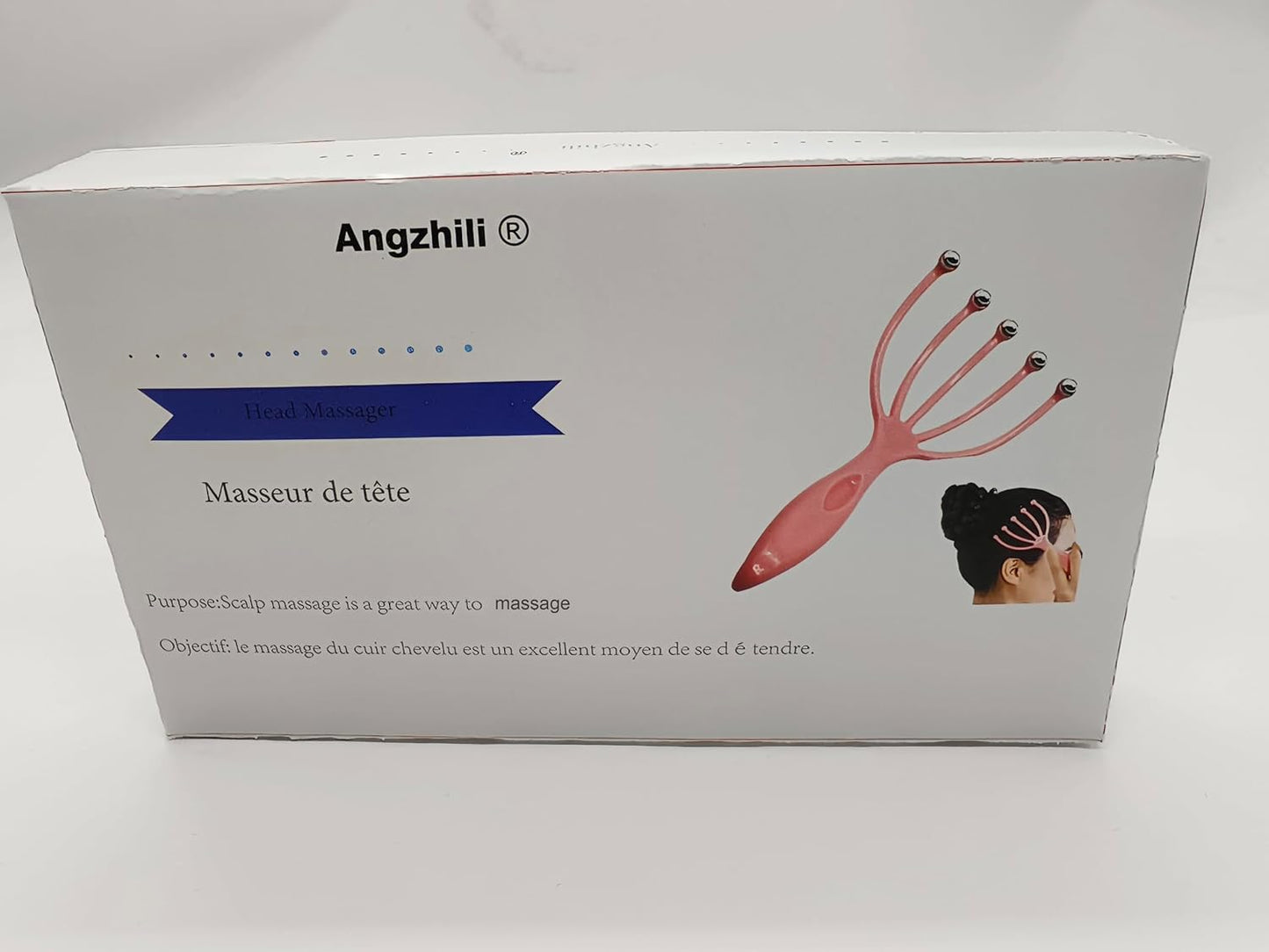 Angzhili Head Massager,Protable Hand Held SPA Scalp Massager for Stress Relax,Gentle Massage Comb Massager,Comfortable Handheld Claw Scalp Massager (Pink)