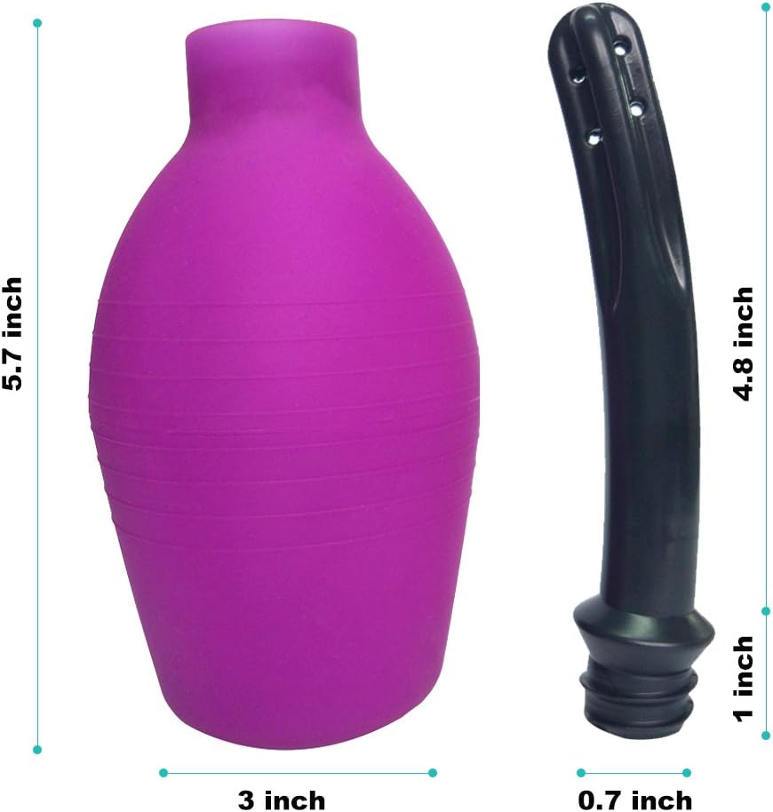 Abyclean Anal Douche Enema Bulb Vaginal Douche Enema Cleaner for Women¡¯s or Man¡¯s Health (310ml Purple)