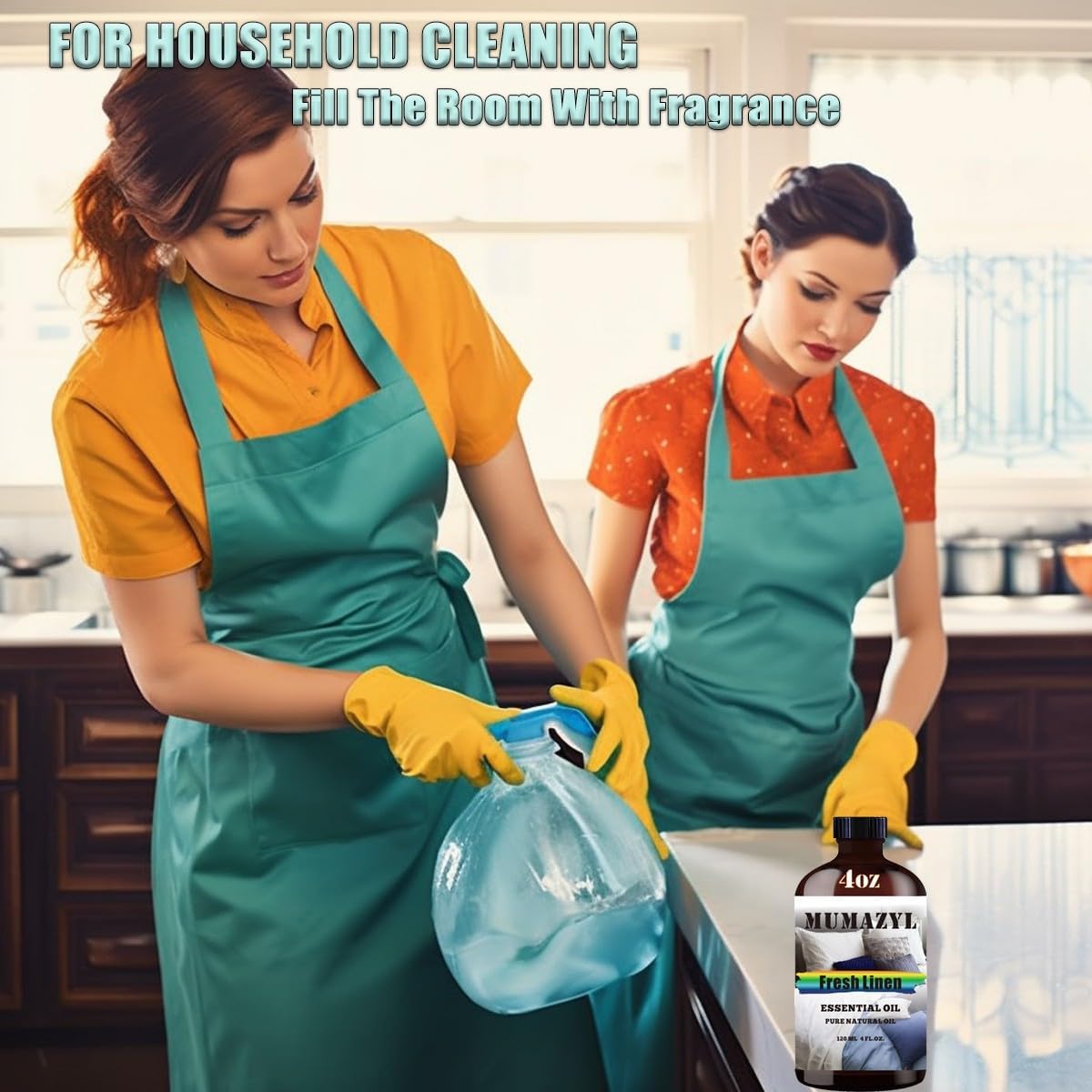 Fresh Linen Essential Oil, Fresh Linen Oil 4 Fl Oz 120ML for Diffuser Humidifier Yoga Cleaning DIY Candle Soap Making Fragrance Oils