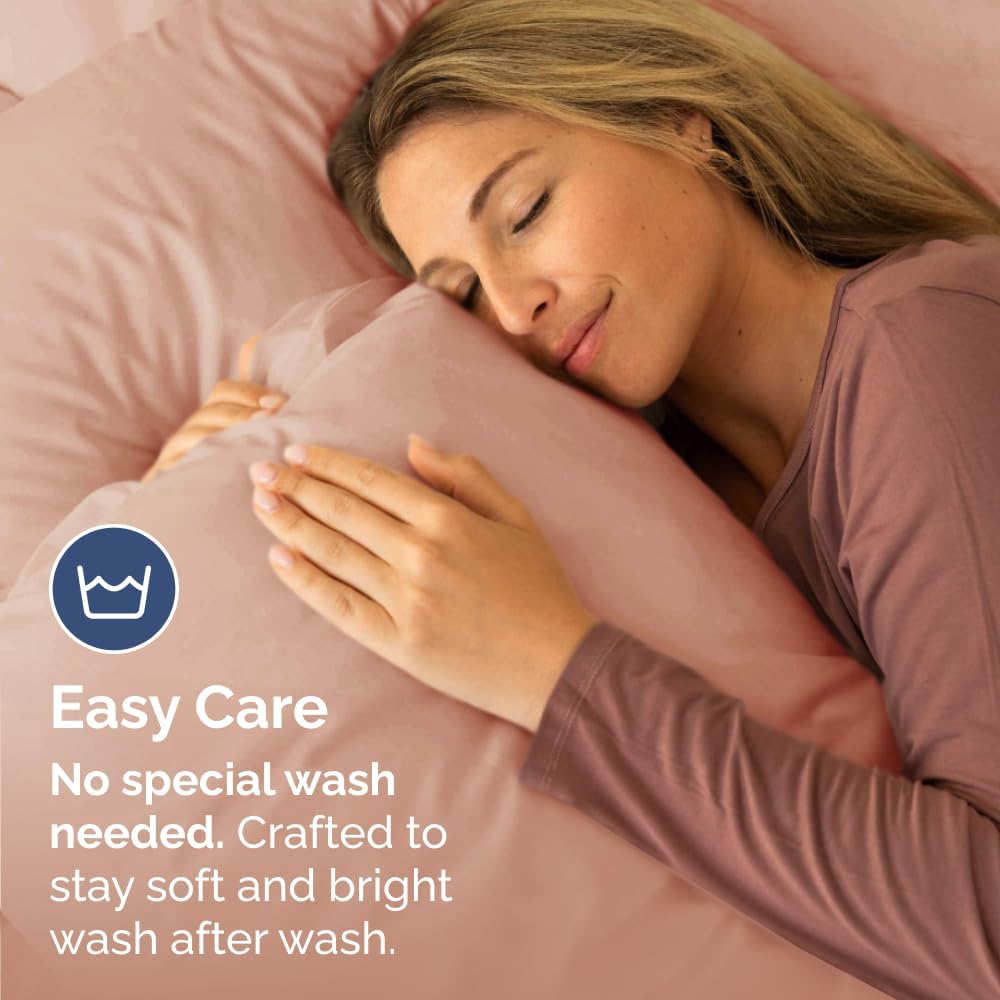 CGK Unlimited King Size Microfiber Pillowcase Set, 4 Pieces, Mauve