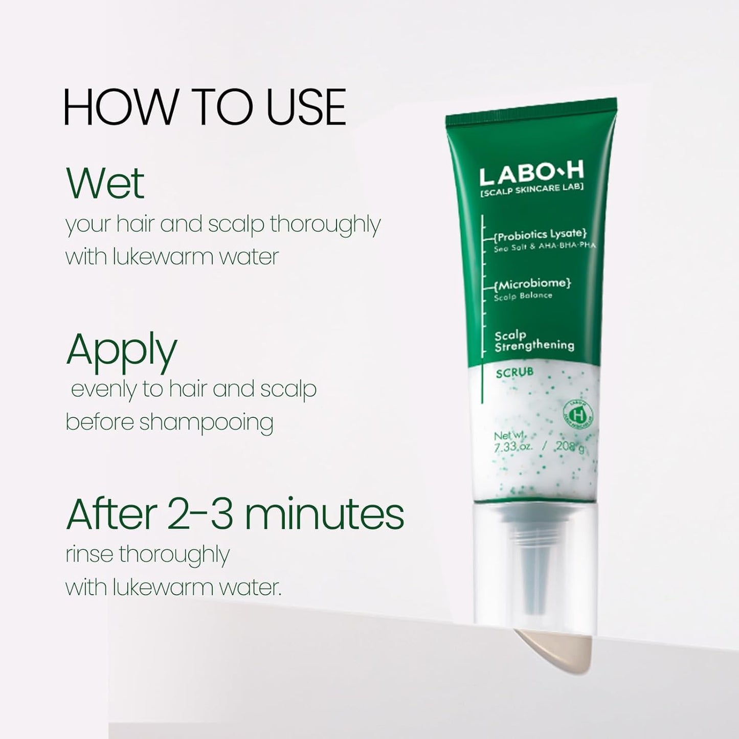 Scalp Strengthening Scrub for Hair Growth & Anti-Loss | Vegan Treatment with Rosemary and Sea Salt, Gentle Moisturizing Exfoliator, Eliminates Build Up & Odor, Sulfate Free, Korean, 7.33 Fl oz.