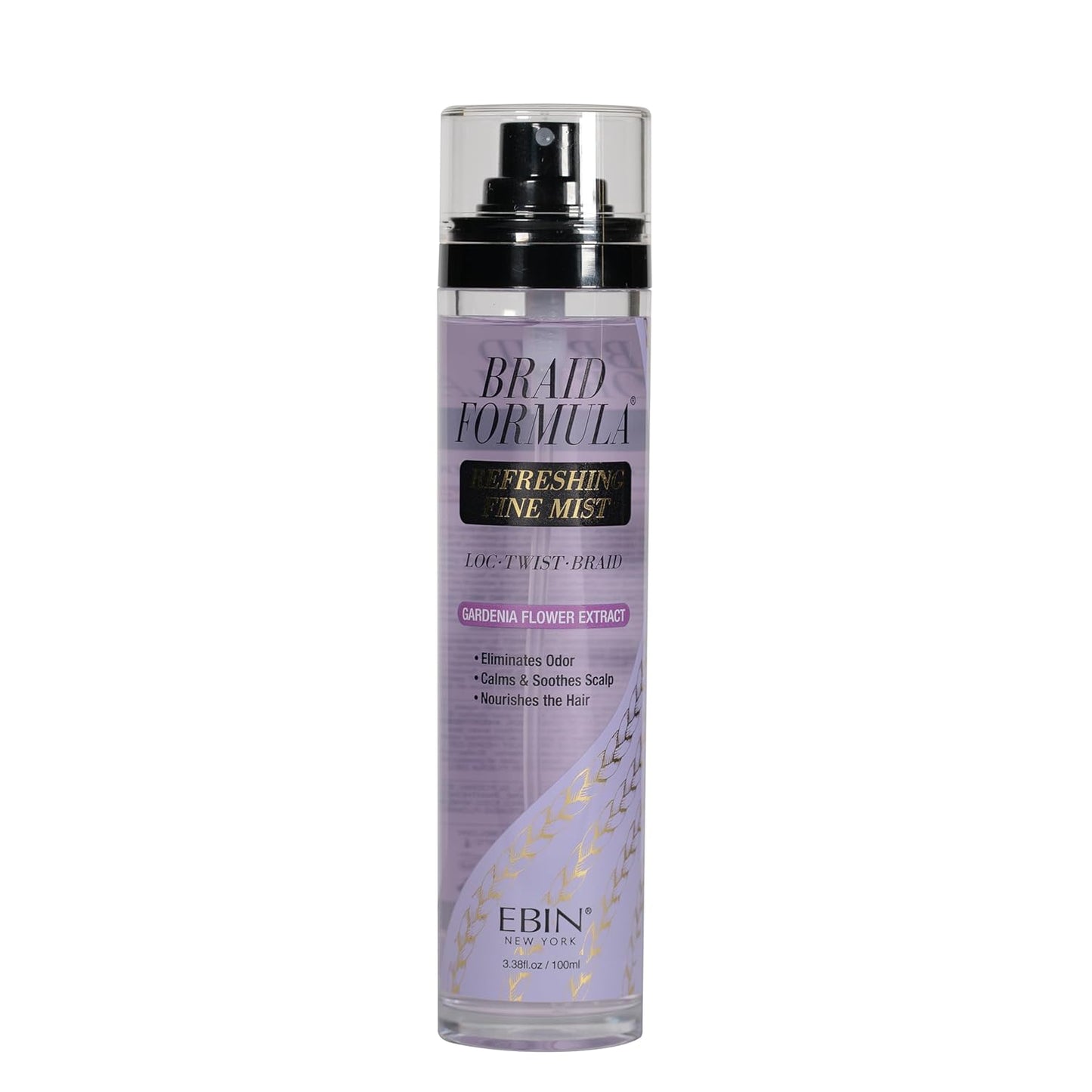 Braid Formula Refreshing Fine Mist 3.38 Fl. Oz. Gardenia Flower - Eliminates Odor, Gives High Shine, Infused Gardenia Flower Extract for Your Scalp Calming, Hair Nourishing