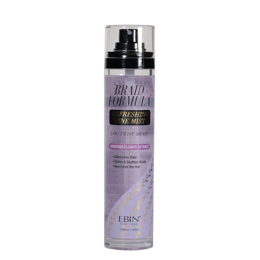 Braid Formula Refreshing Fine Mist 3.38 Fl. Oz. Gardenia Flower - Eliminates Odor, Gives High Shine, Infused Gardenia Flower Extract for Your Scalp Calming, Hair Nourishing