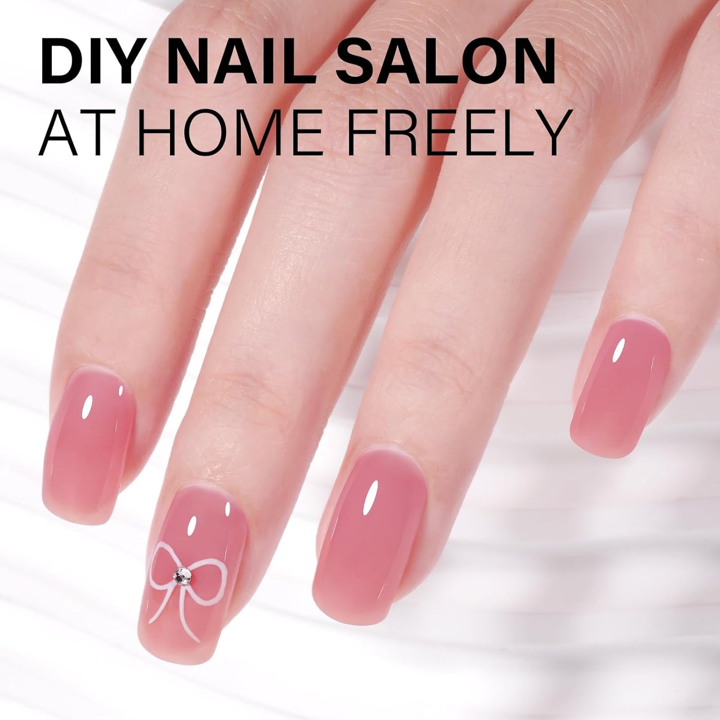 AILLSA Rose Pink Gel Nail Polish Rose Lake Jelly Gel Polish Neutral Sheer Translucent Nude Gel Polish Long Lasting Blush Red Soak Off U V Gel for French Manicure Nail Art at Home 0.51 Oz