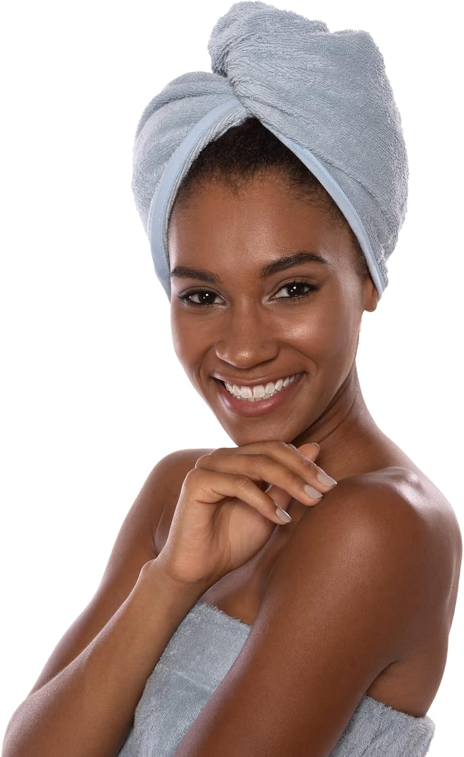 Texere Women's Bamboo Viscose Hair Towel (Tya, Blue Fog, U)