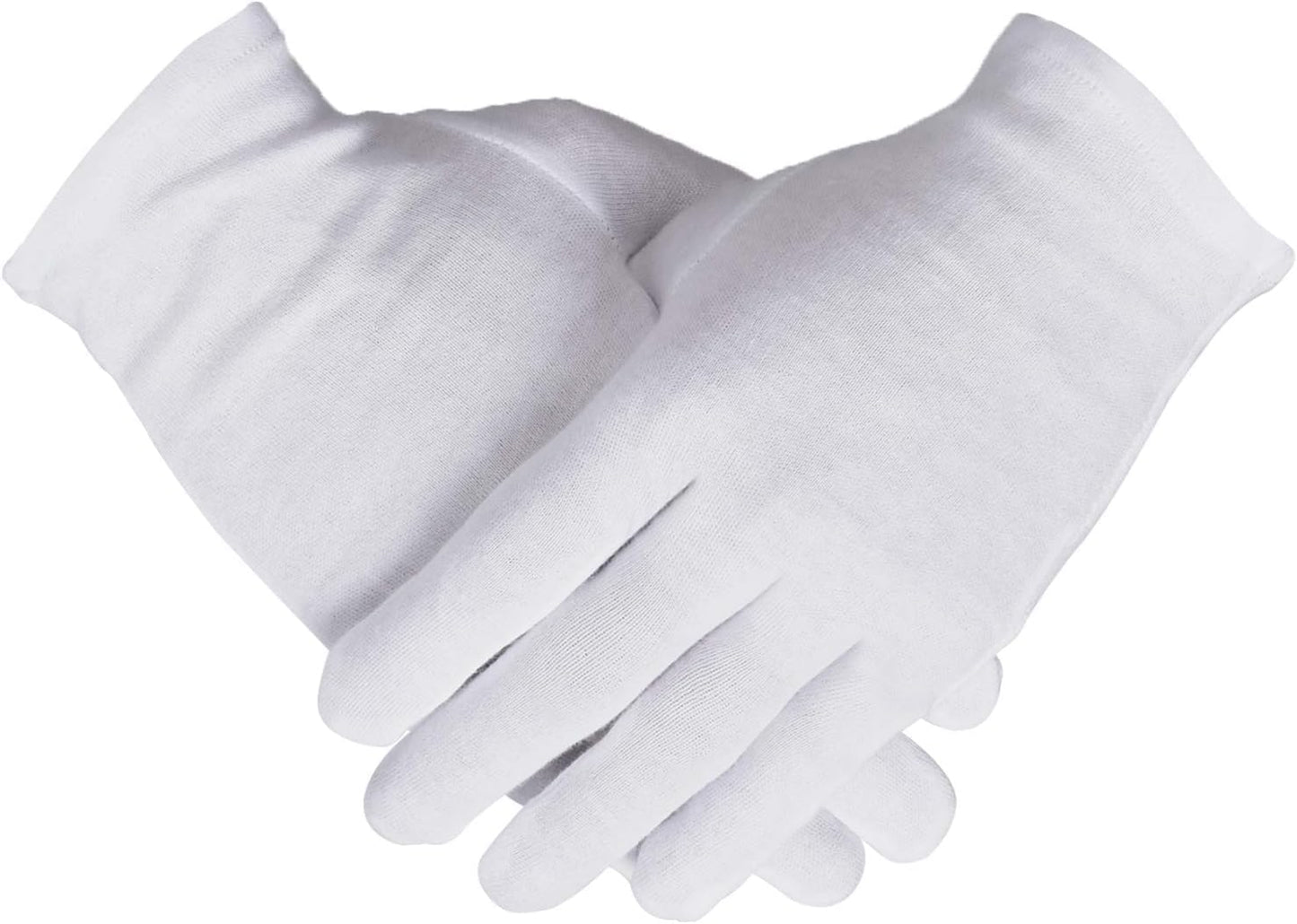 100% Cotton Women's Gloves - 10 Pairs, White, Dry Hands Eczema - Serving - Archival Coin Jewelry Inspection