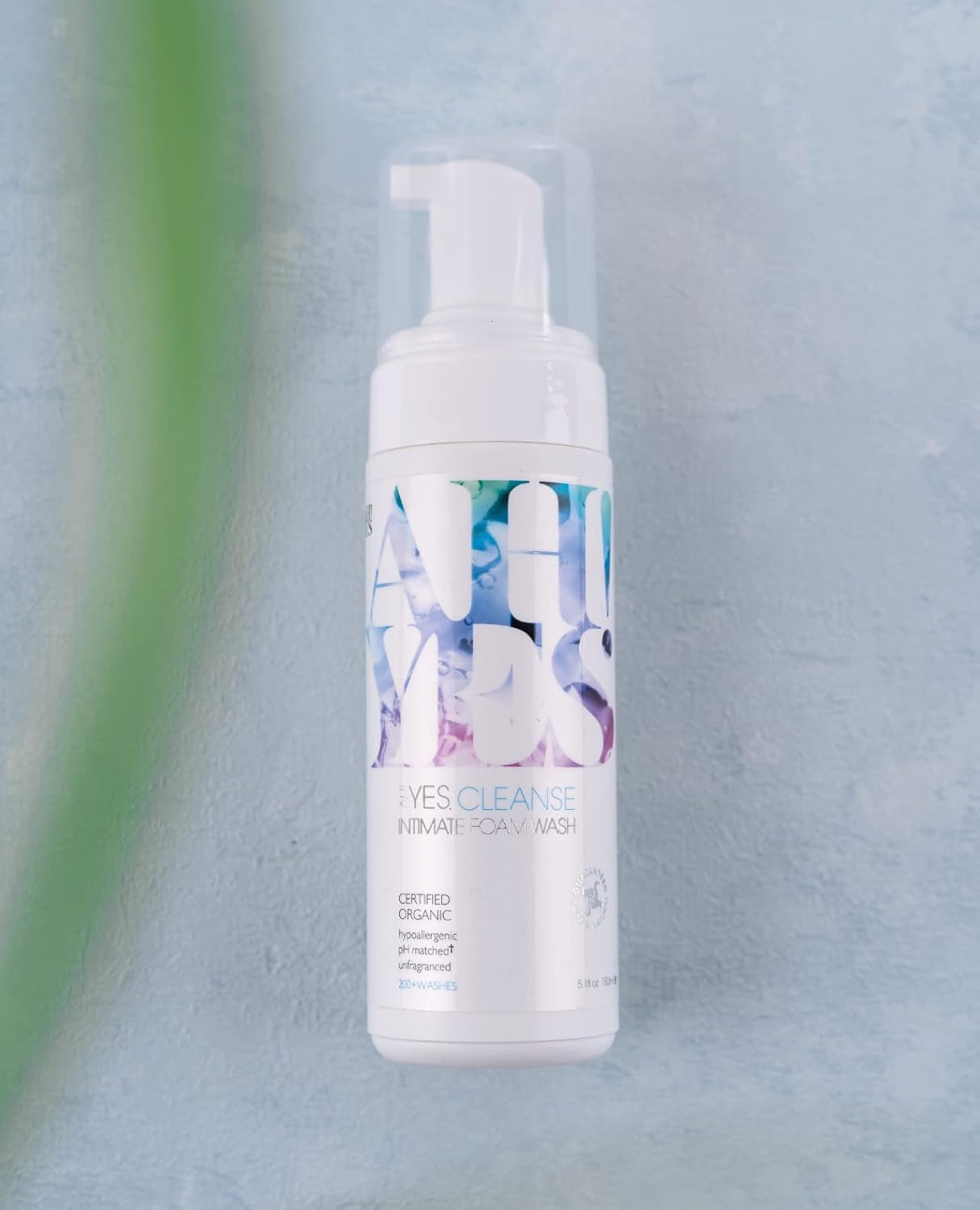 AH! YES® CLEANSE | pH Matched Feminine Wash | Certified Organic | Pure & Natural Vaginal Wash | Unscented | Gentle Foaming Intimate Wash (5.1 fl oz)