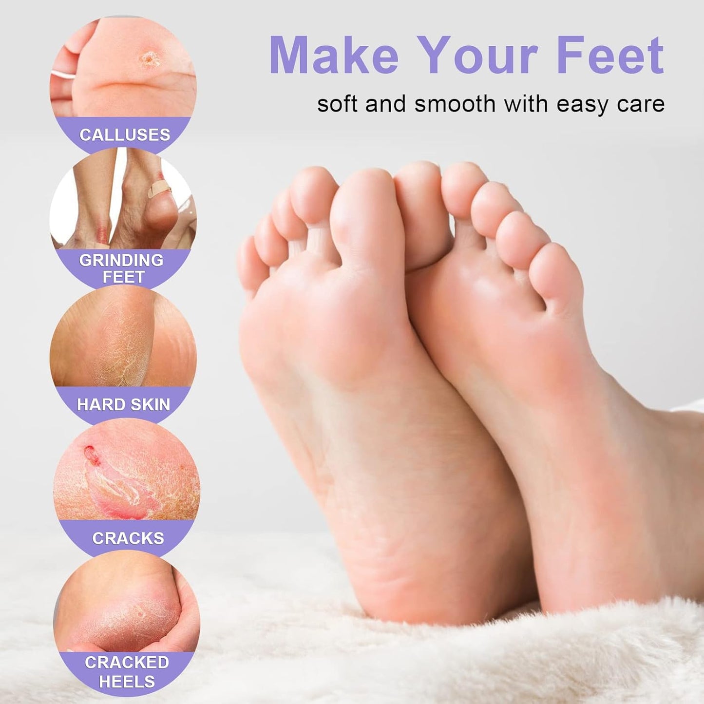 Foot Peeling Mask (5 Pack) Exfoliant for Peeling Off Calluses, Natural Exfoliator for Dry Dead Skin, Callus, Repair Rough Heels Soft Smooth Touch