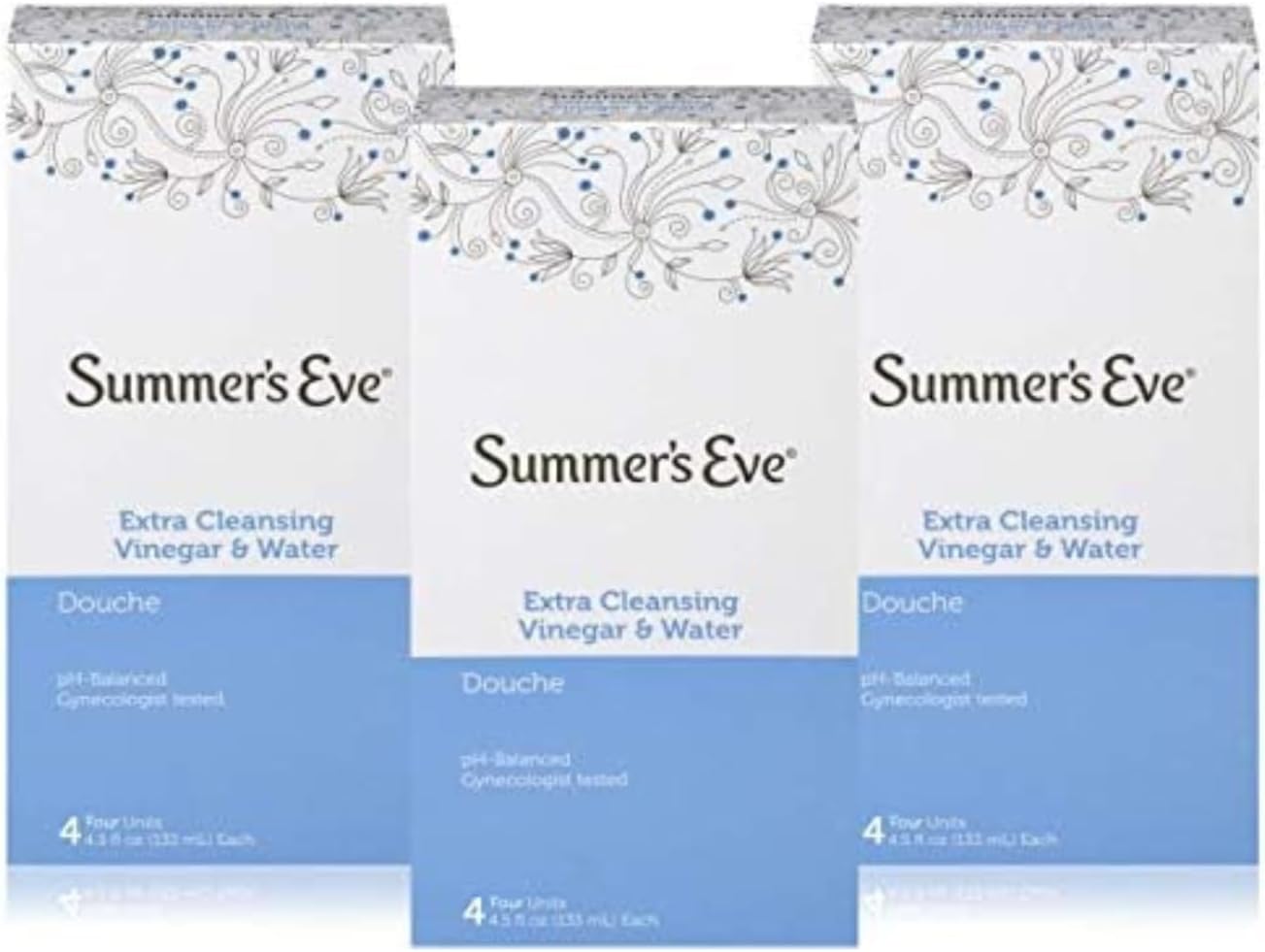 Summer's Eve Douche, Extra Cleansing Vinegar and Water, 4.5 Fl Oz, 4 Ct. (Pack of 3)