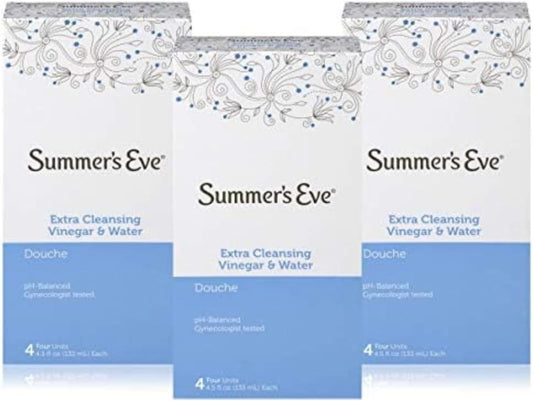 Summer's Eve Douche, Extra Cleansing Vinegar and Water, 4.5 Fl Oz, 4 Ct. (Pack of 3)