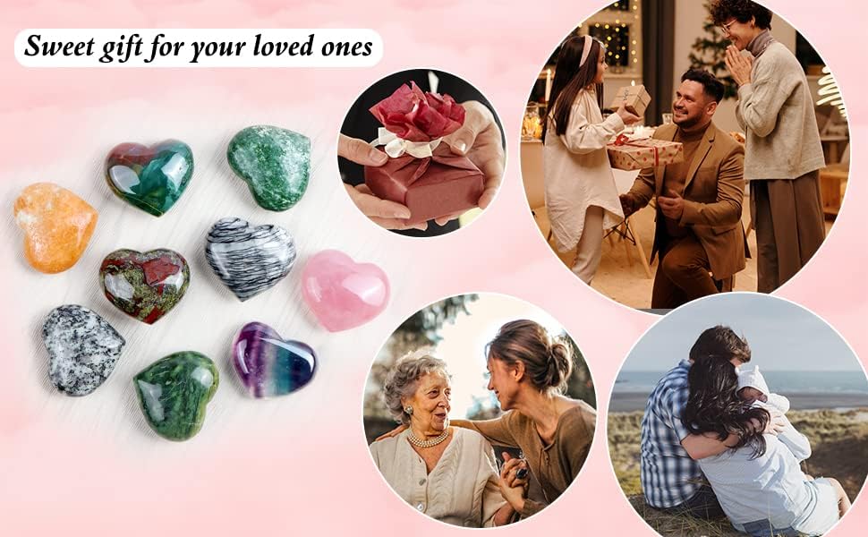 Artistone Dragon Blood Stone Crystals Heart 2Inch Healing Crystal Heart Stones Polished Pocket Love Gemstones Chakra Reiki Energy Balancing Meditation Gift