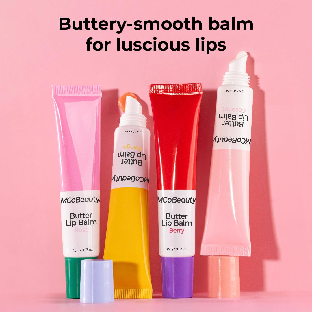 MCoBeauty Butter Lip Balm - Berry, Hydrating Lip Care, Vegan, Cruelty Free Cosmetics
