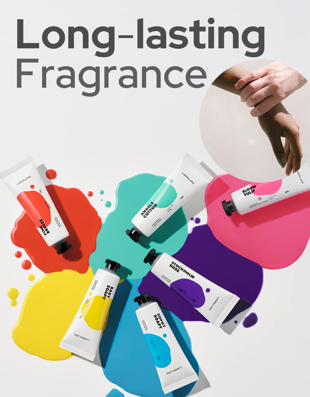 DUFT&DOFT Pink Breeze Signature Perfume Nourishing Hand Cream, Non-greasy, Refreshing Hydration, Shea Butter, Vitamin E, Feel-Good Fragrance – 1.69 oz.