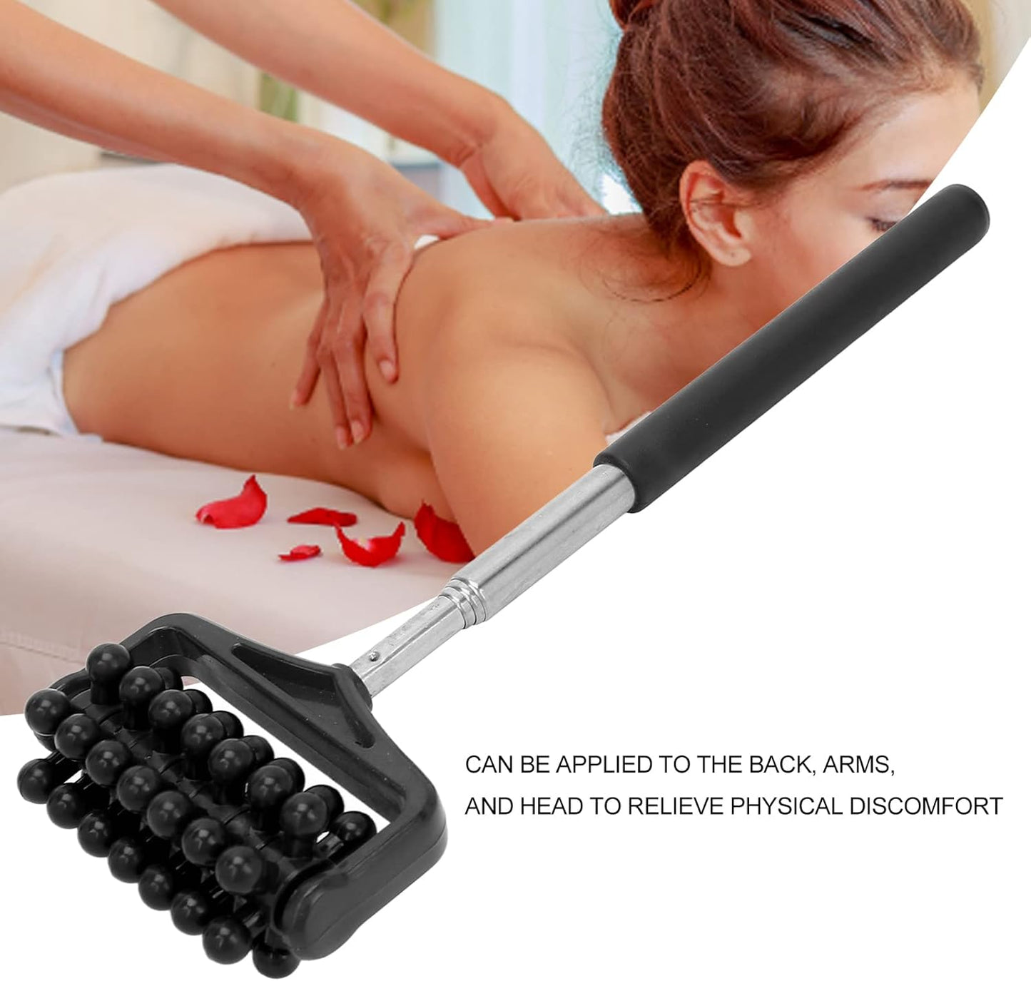 ZJchao Back Scratchers, Telescopic Massagers Back Muscle Roller Adjustable Back Head Arm Scratch Roller Massager for Muscle Relax Portable Extendable Telescoping Backscratchers for Men Women(Black)