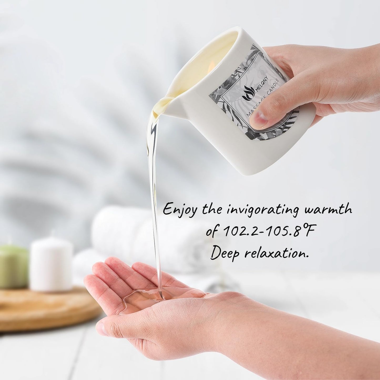 MELONY Massage Candle | Elevate Your Home Spa with Our Luxurious Body Oil Candle | 8.1oz (Whiskey & Orange)