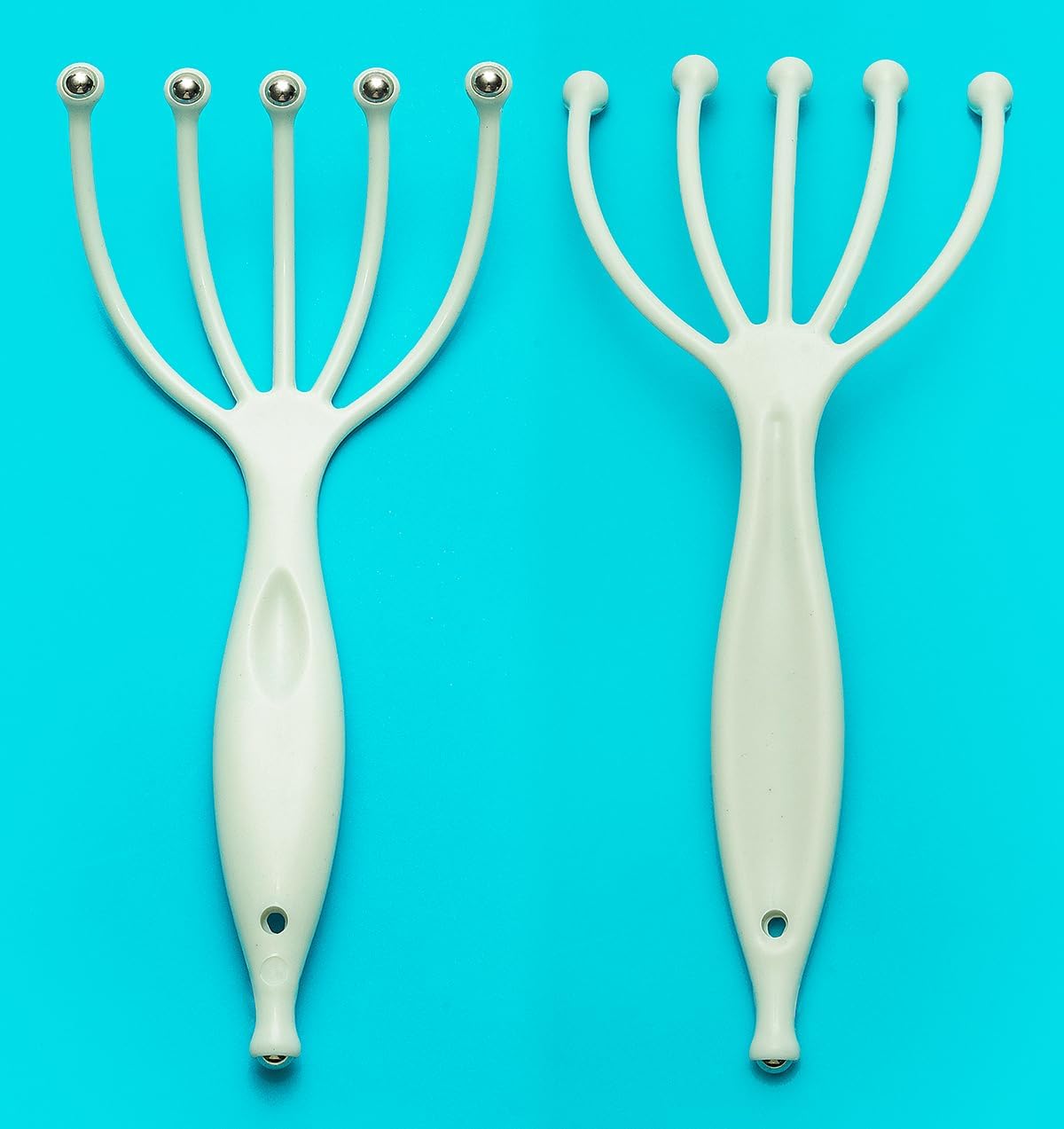 Head Massager,Protable Handheld SPA Scalp Massage Tool for Deep Relaxation & Stress Reduction Wet and Dry in The Office Home SPA (2-Pack) (White White)
