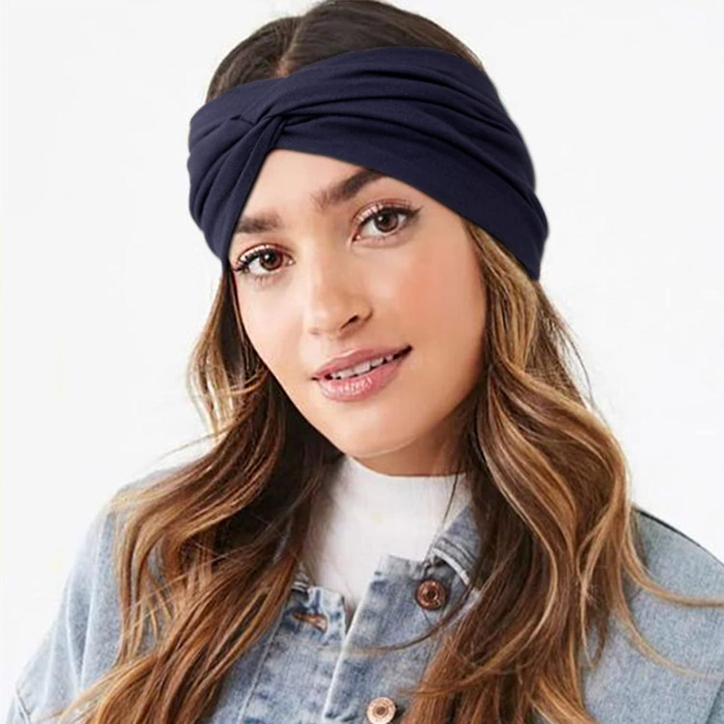DRESHOW 4 Pack Turban Headbands for Women Wide Vintage Head Wraps Knotted Cute Hair Band Accessories