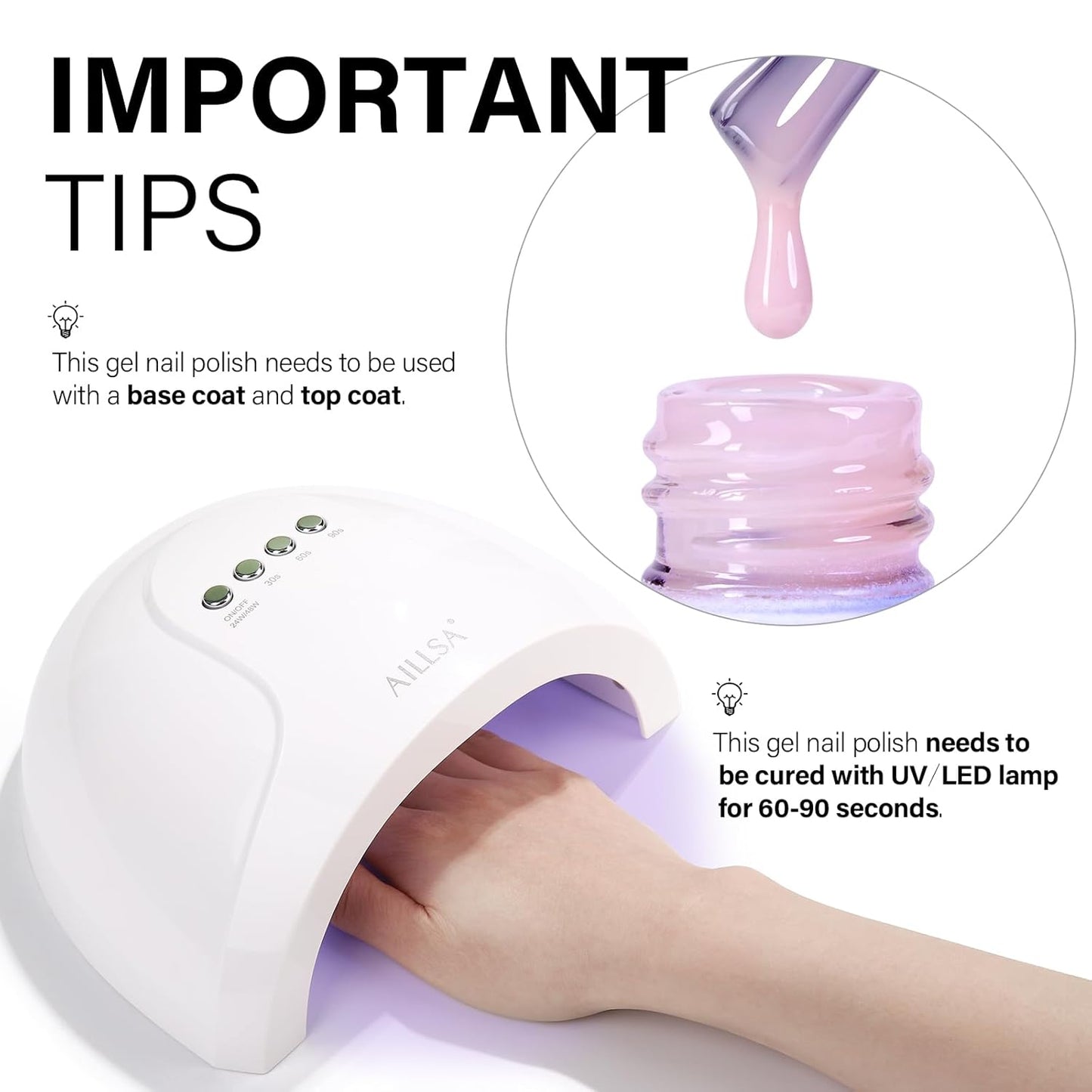 AILLSA Light Pink Gel Nail Polish Tokyo Sakura Sheer Jelly Gel Polish Neutral Translucent Nude Gels Polishs Long Lasting Pale Pink Color Soak Off U V Gels for French Manicure Nail Art at Home 0.51 Oz