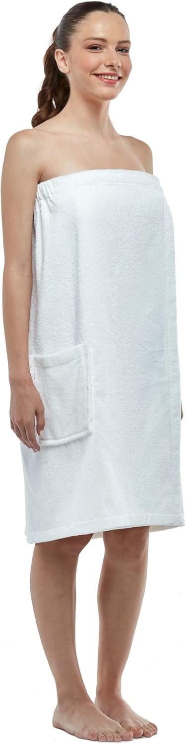 ESKYMODE Womens Terry Cotton Bath Robe Wrap, Women's Spa Shower Towel Bathrobe