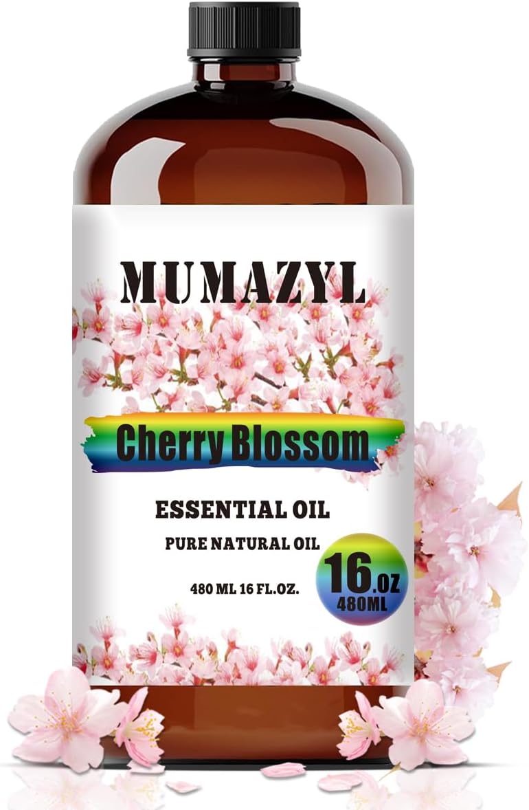 Cherry Blossom Essential Oil, Cherry Blossom Oil 16 Fl Oz 480ML for Diffuser Humidifier Yoga Cleaning DIY Candle Soap Making Essential Oils