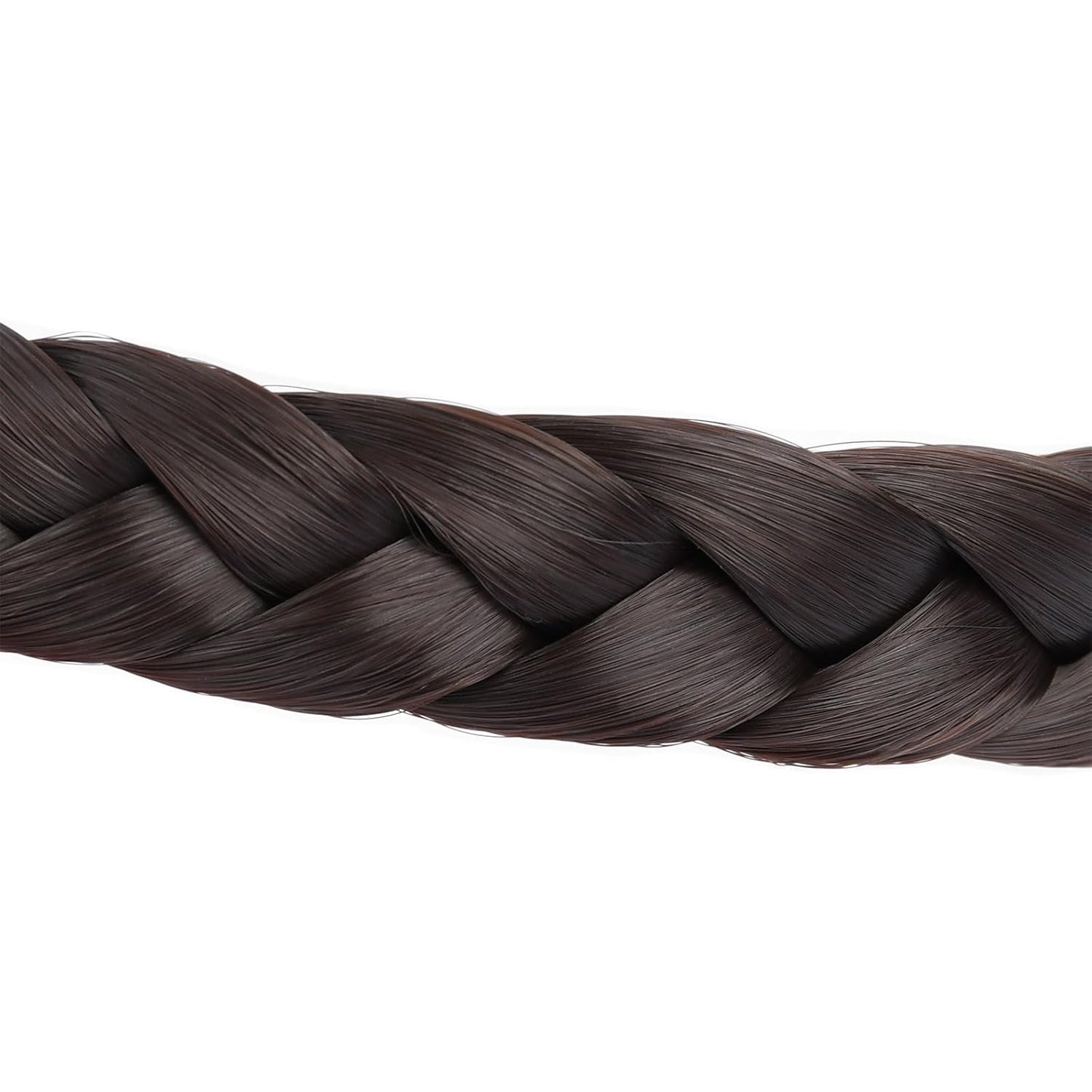 DIGUAN Width 0.9 inches Synthetic Hair Plaited Headband Braid With Teeth Hair Band Accessories for Women Girl (Chocolate)