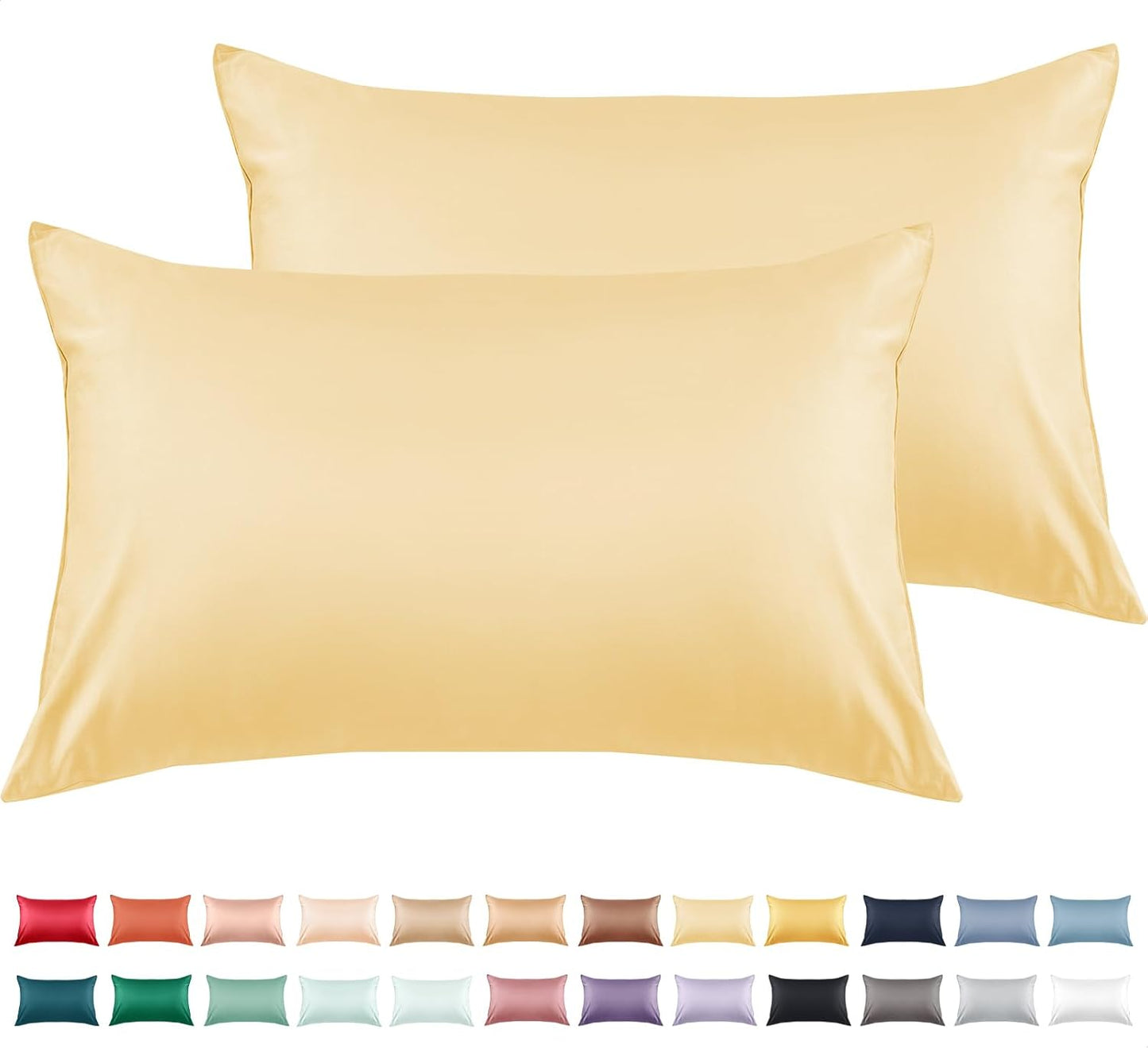 Warmstar Cotton Pillow Cases Queen Size Set of 2, 600 Thread Count Pillowcases 20x30 Inches, Soft Long Staple Cotton Pillowcases Breathable with Envelope Closure,Mustard Yellow