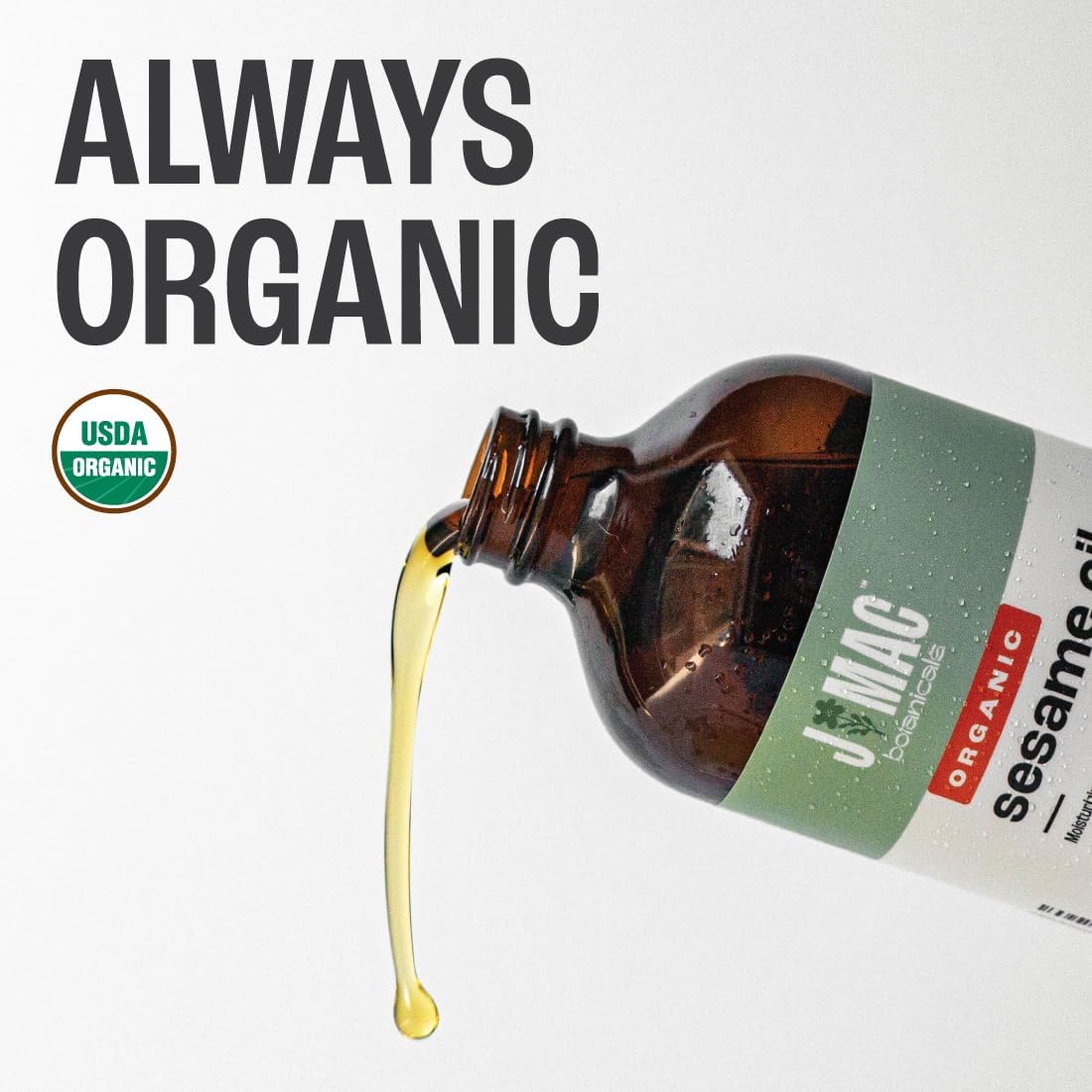 J MAC BOTANICALS Organic Sesame Oil Glass bottle