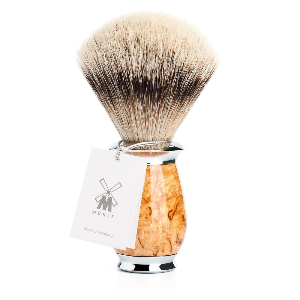 MÜHLE Purist Karelian Masur Birch Silvertip Badger Shaving Brush