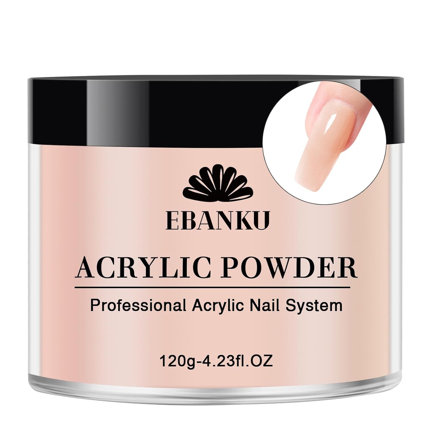 EBANKU Acrylic Powder Nude 120g/4.23oz Professional Acrylic Nail Powder for 3D Fingernail Carving & Nail Extensions Manicure, Long Lasting, No Nail Lamp Needed