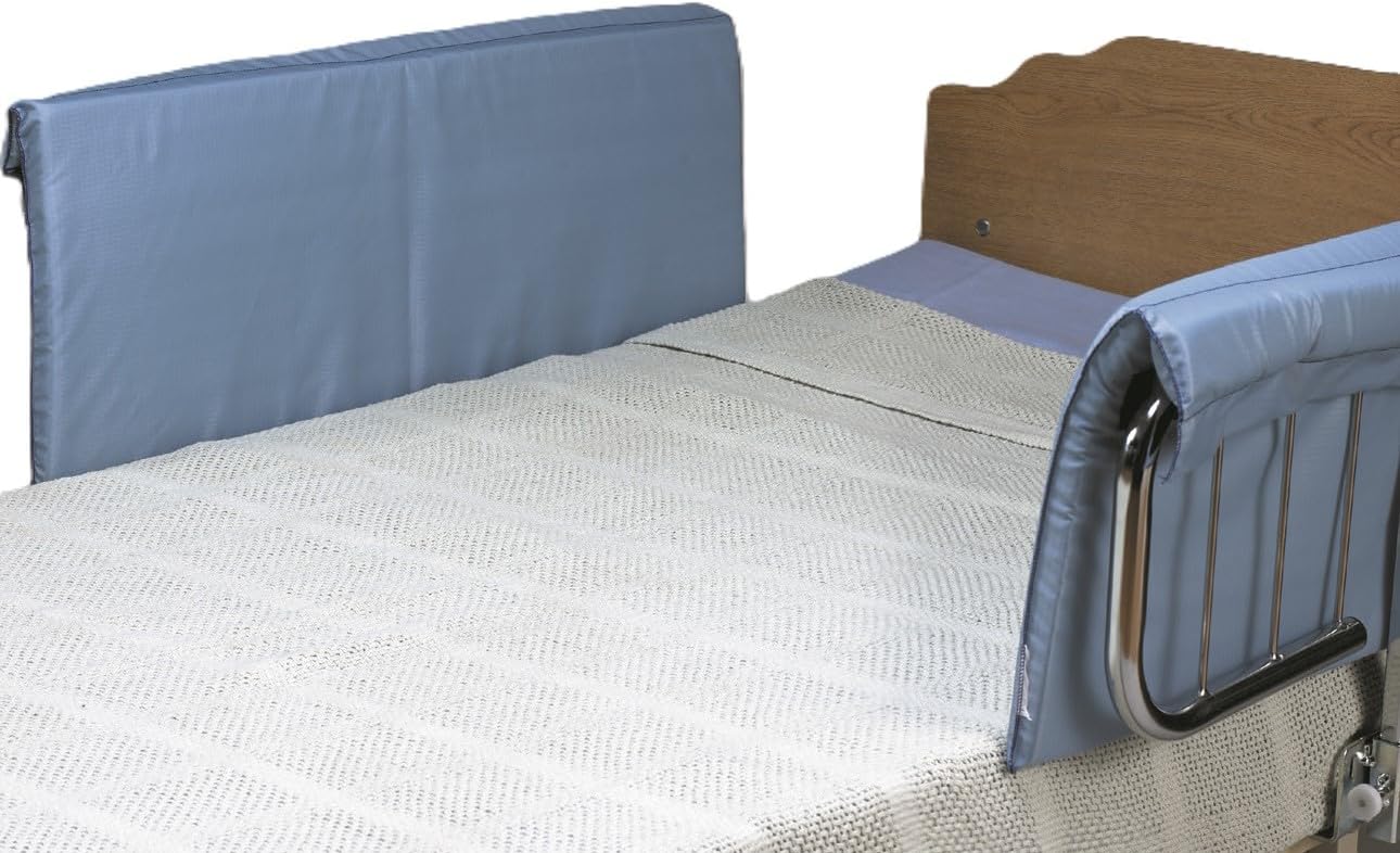 Skil-Care Half-Size Vinyl Bed Rail Pads (Pair), 36” L x 14” W x 1” D – Bed Pads for Elderly Adults Safety, Padded Hospital Rail Covers, Easy-to-Clean Vinyl, 401090