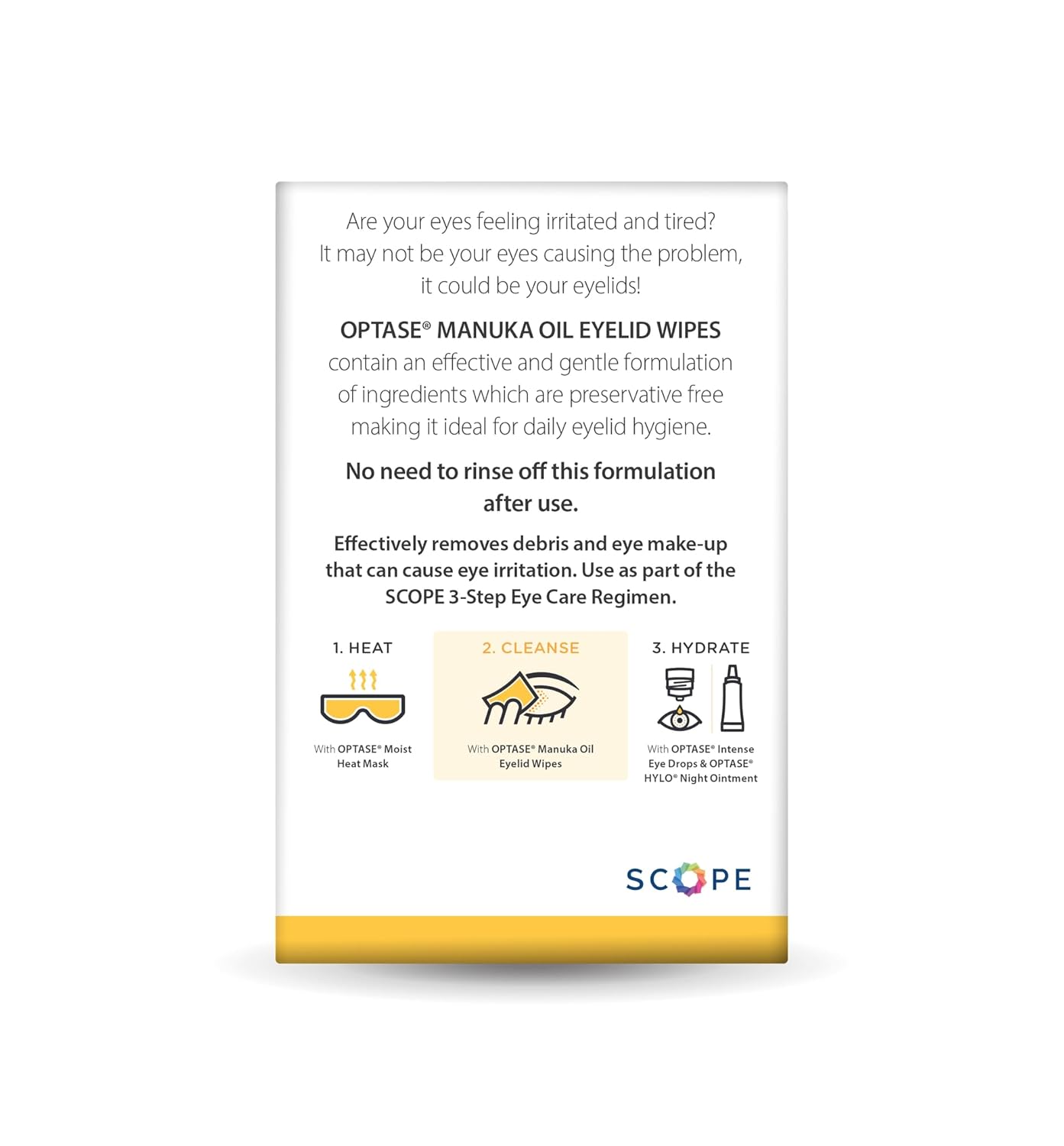 Optase Manuka Oil Eyelid Cleansing Wipes