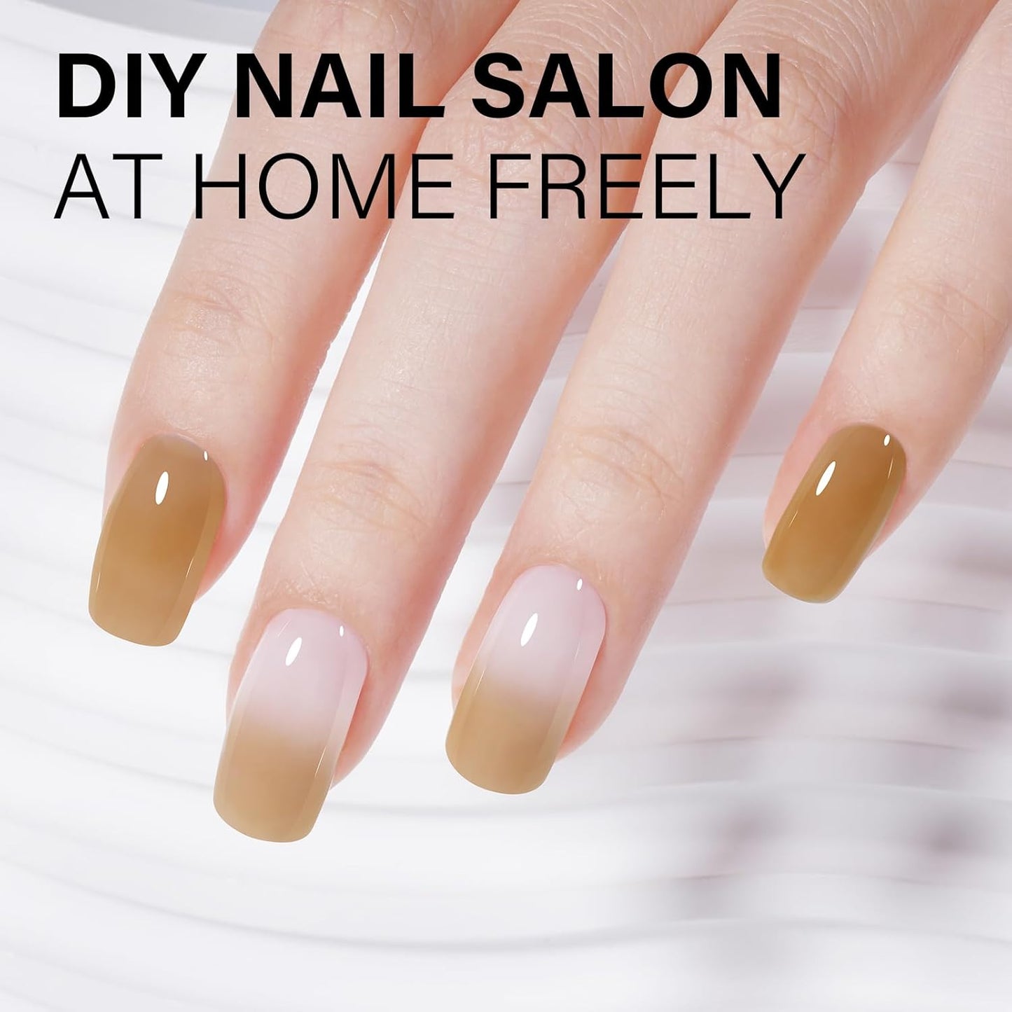 AILLSA Fall Yellow Gel Nail Polish Autumn Leaves Jelly Gel Polish Neutral Sheer Translucent Nude Gel Polish Long Lasting Fall Yellow Color Soak Off U V Gel for French Manicure Nail Art at Home 0.51 Oz