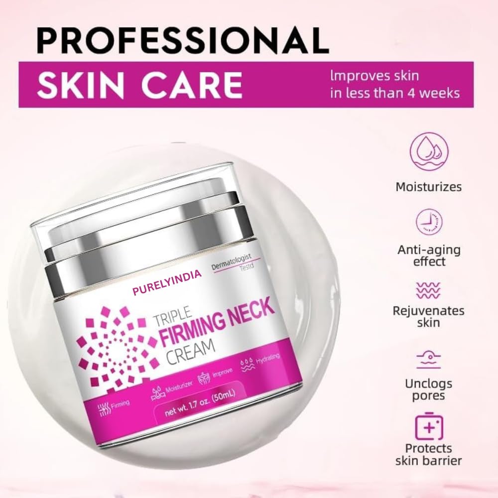 “Anti-Aging Neck Cream with Retinol, Collagen & Peptides - Triple Firming Moisturizer for Neck, Chin & Décolleté - neck tightening and lifting (1.7 oz)”