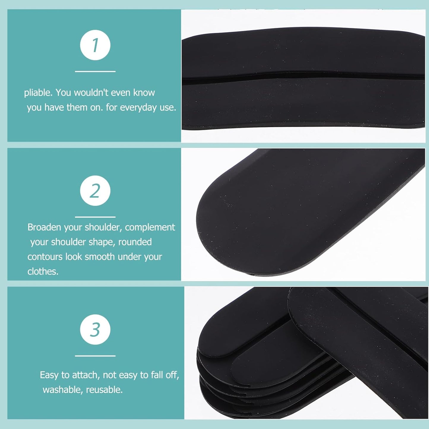 SUPVOX Bra Strap Cushions Shoulder Pain Relief Protectors Pads Silicone Breathable for Lady Non Slip 6PCS Black