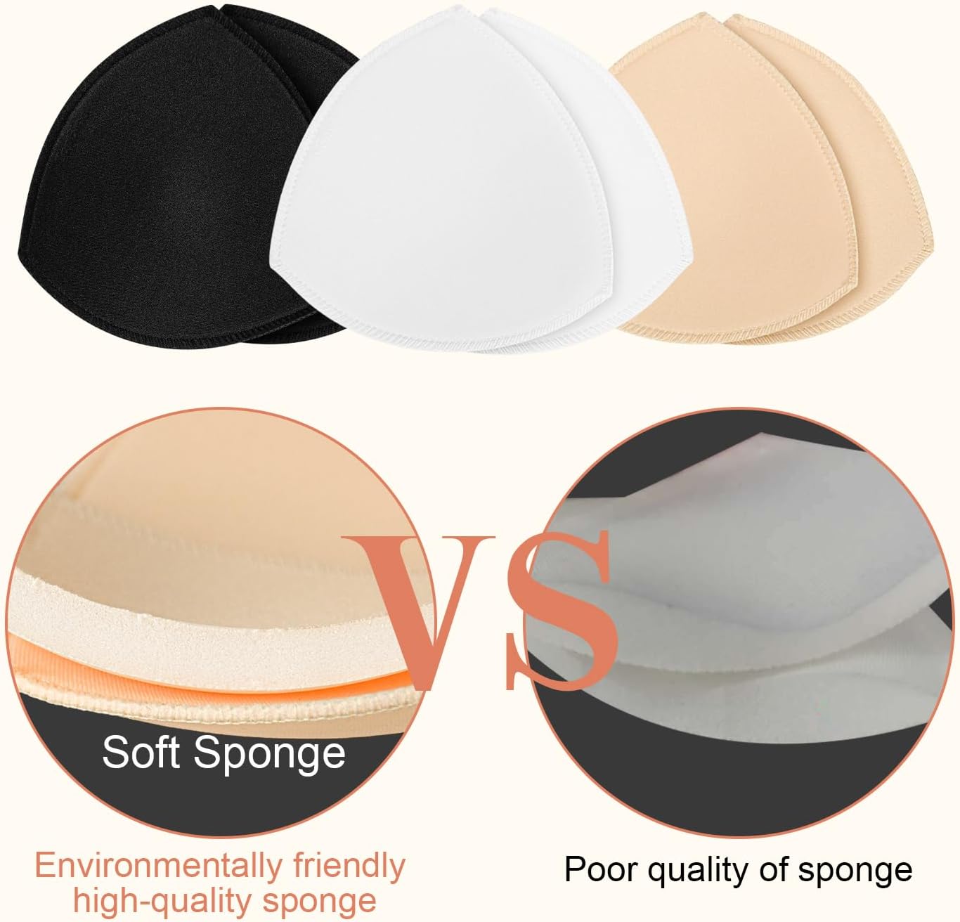 Bra Pad Insert,Removable Sport Bra Cup Triangle Breathable & Reusable Bra Pad for Yoga Bra,Swimsuits,Bikini