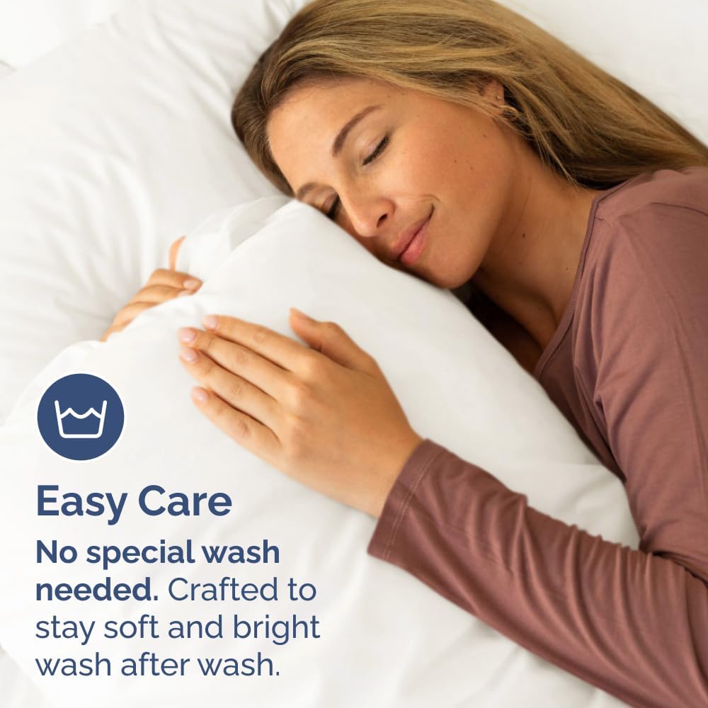 Long Pillowcases - Body Pillow Cover - Long Pillow Insert for Sleeping, Side Sleepers - Soft & Breathable Body Pillow Case w/Envelope Enclosure - Comfy & Machine Washable - 20" x 54" (Antique White)