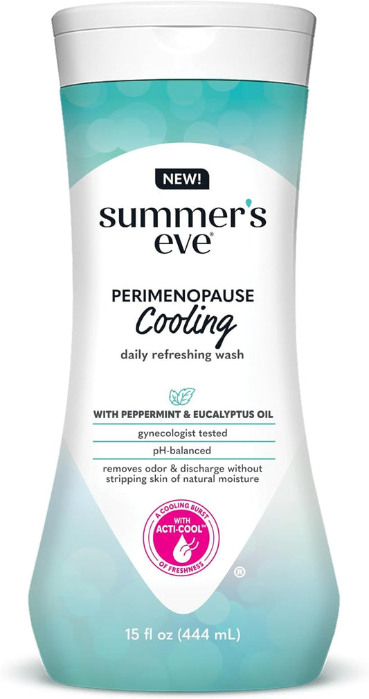 Summer's Eve, Perimenopause Cooling Wash, Removes Odor, pH balanced Feminine Wash, 15 Fl Oz
