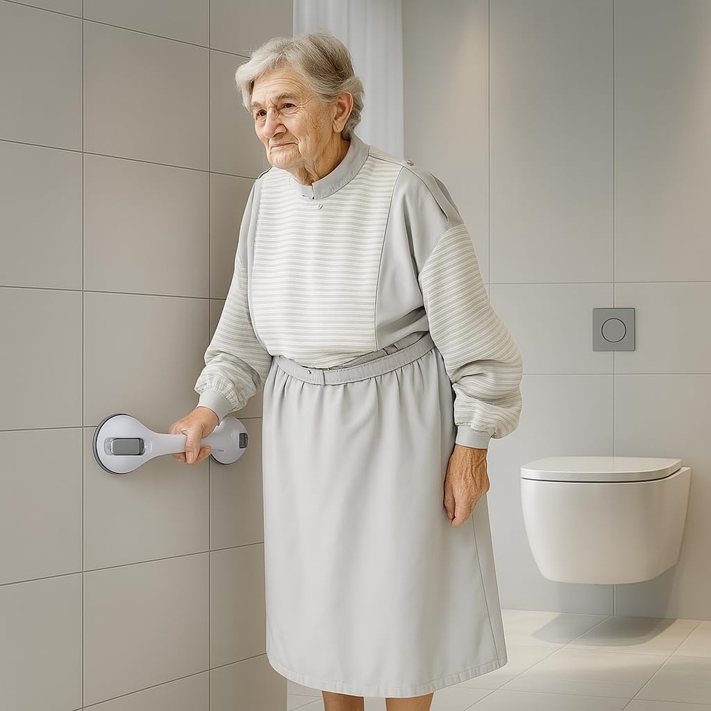 2 Pack Grab Bars for Bathtubs and Showers, Shower Handles for Elderly Seniors bar Safety 500 lbs Walls Handicap Heavy Duty Holder Hooks to Lift Large Tile Glass Suction Cups Tool