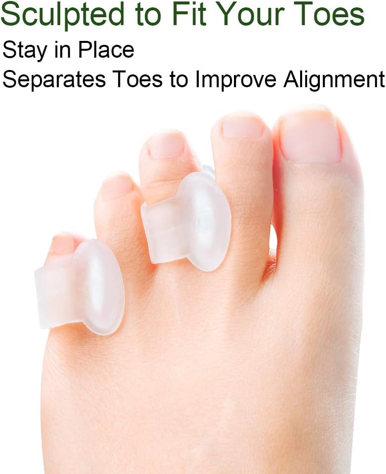Welnove Gel Toe Separator, Pinky Toe Spacers, Little Toe Cushions, Small Toe Sleeves for Preventing Rubbing & Reducing Pressure (Pack of 12, Transparent)