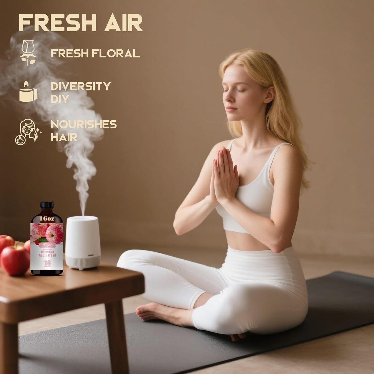 Apple Fragrance Oil-Apple Essential Oil 16.33oz (490ml)-100% Pure Natural Scent for Diffusers, Candles, Soap Making & Aromatherapy-Relaxing Home & Gift Essential Oil for Bath, Massage