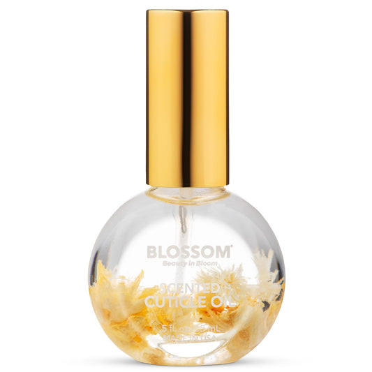 Blossom Cuticle Oil for Nails, Hydrating, Moisturizing, Gourmand Scented Nail Oil Cuticle Care, Infused with Real Flowers, Made in USA, 0.5 fl. oz, Almond Biscotti