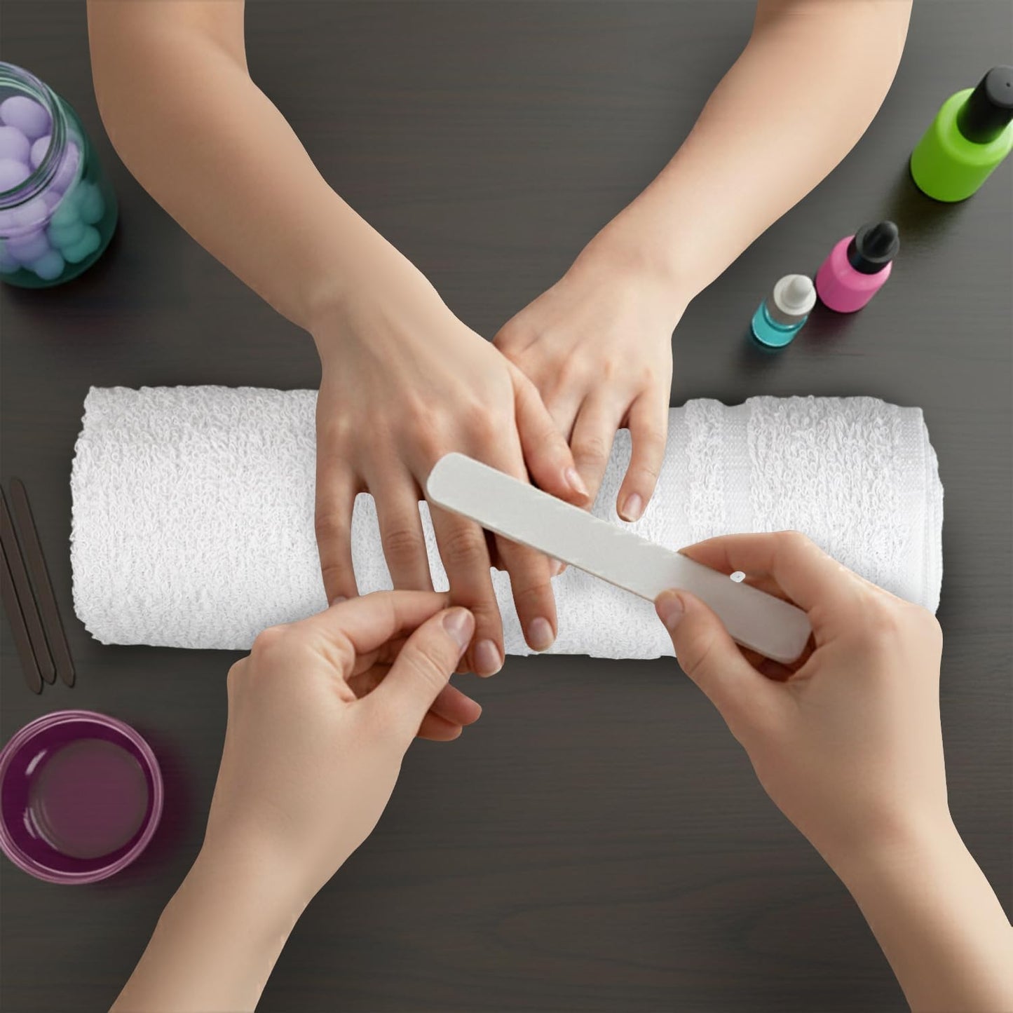 Hand Towels (Pack of 24) White Economy Towels Salon Towels - 100% Cotton Spa Towel – 16 x 27 Inches Highly Absorbable, Facial, Gym, Hair, Face Towel Bulk