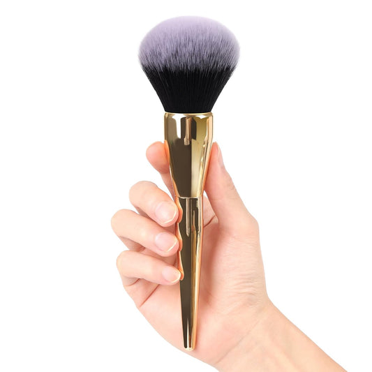 Powder Brush,Daubigny Large Powder Brush Flat Arched Premium Durable Kabuki Makeup Brush Perfect For Blending Liquid,Cream and Flawless Powder,Buffing, Blending,Concealer (Gold Black)