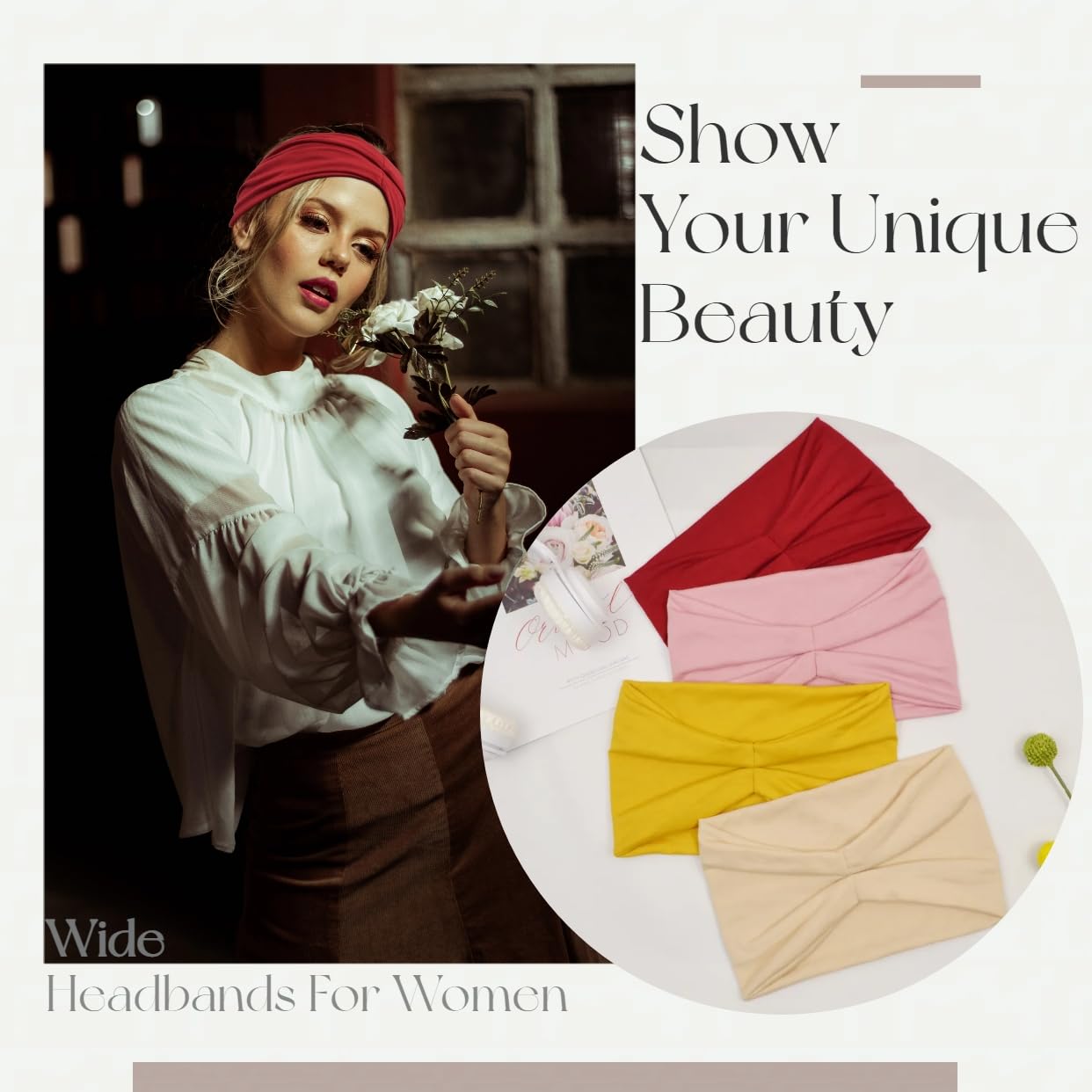 Wide Headbands For Women Fashion knot Headband Boho Head Bands Women’s Hair Band Turban Workout Accessories 8 Pack