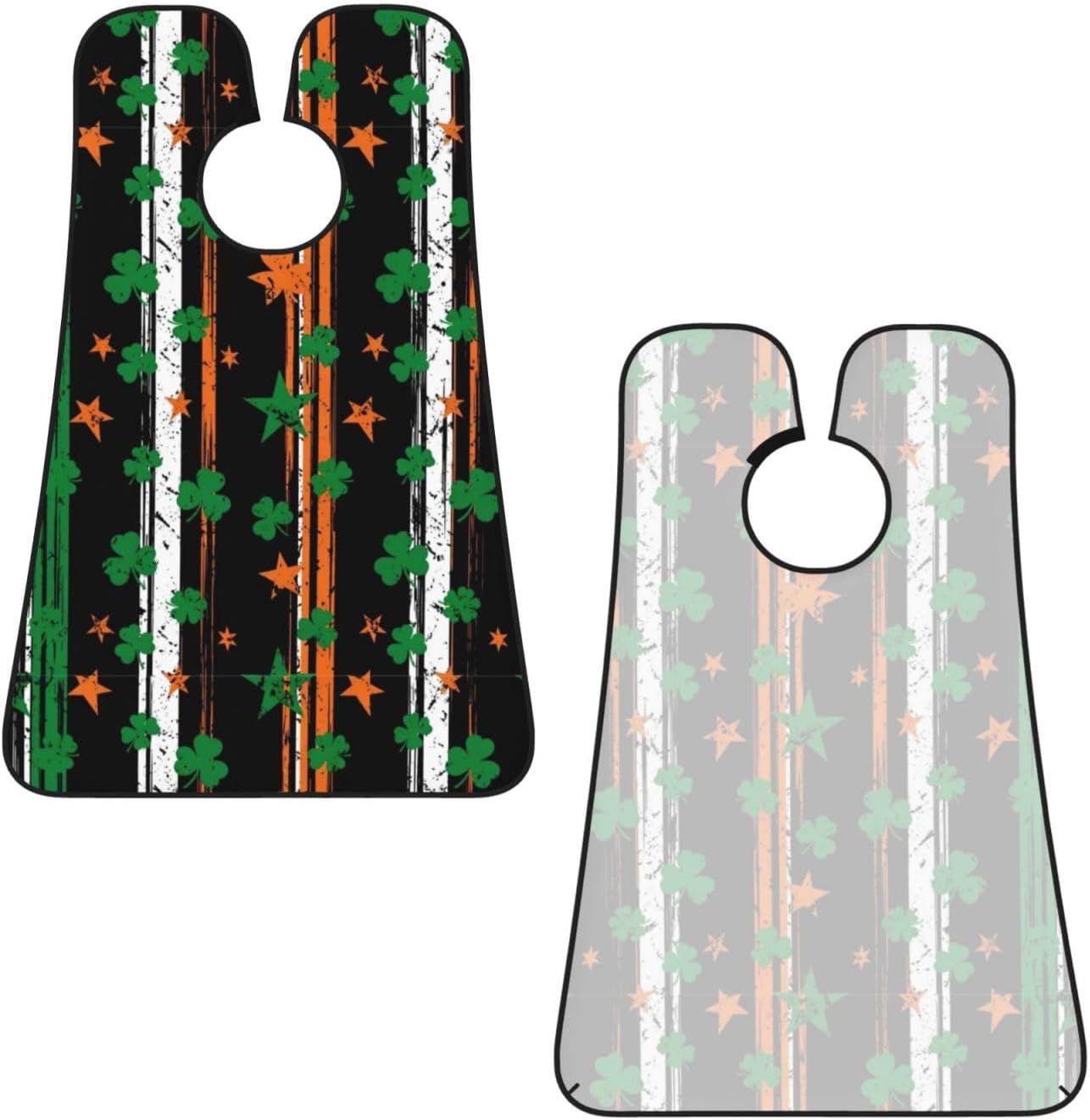 Beard Grooming Cape, Waterproof Hair Catcher for Shaving Trimming, Non-Stick Bib Apron Gifts for Dad Men, St Patricks Day Shamrock Clover Irish American Flag Shave Bib