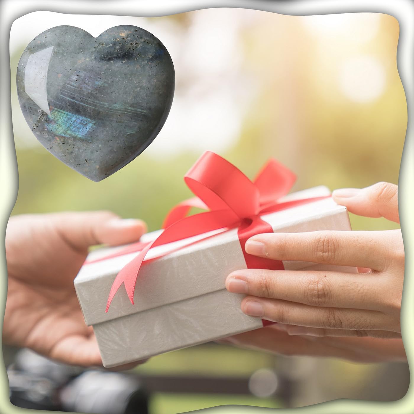 MAIBAOTA 60 mm Moonstone Crystals Large Heart Stone Healing Crystals Natural Crystal Heart Reiki Gemstone Polished Heart Shaped Rocks Meditation Mothers Day Crystal Gifts for Mom Her