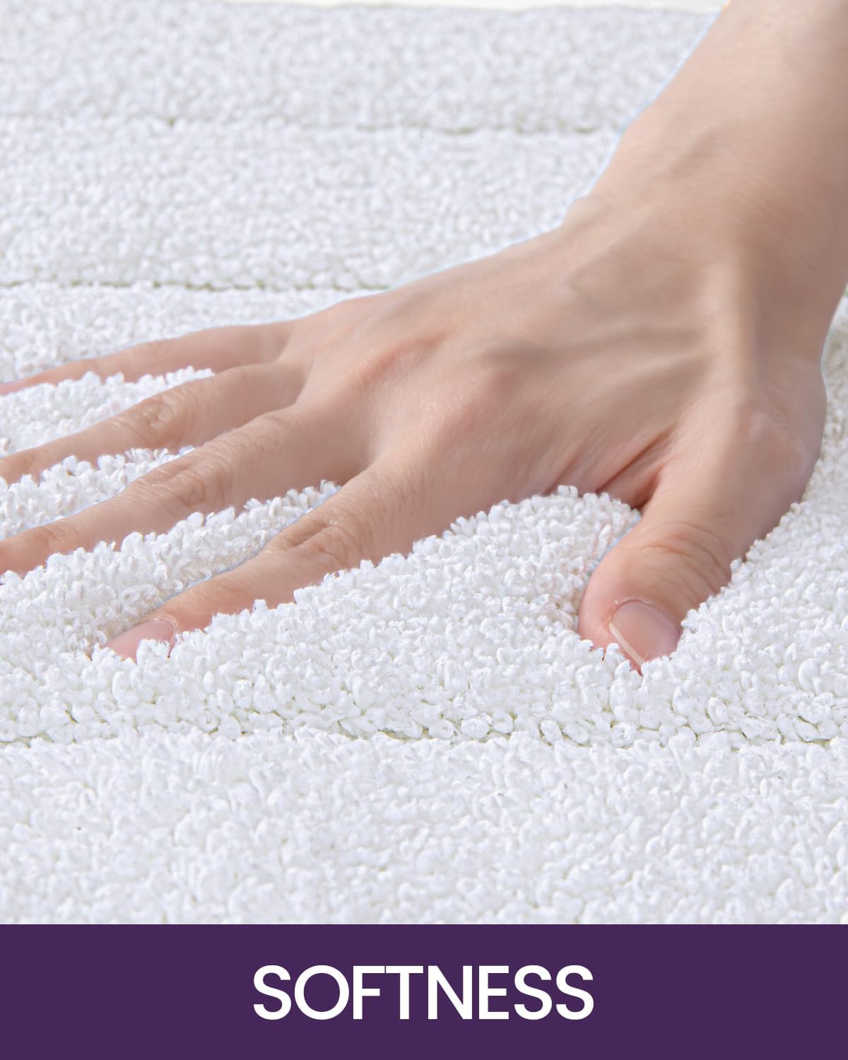 DEXI Bathroom Rug Set 4 Piece 32x20, Non Slip Washable Bath Mat for Shower Floor, Absorbent Soft Bathmat with Rubber Backing, Quick Dry Microfiber Carpet, White