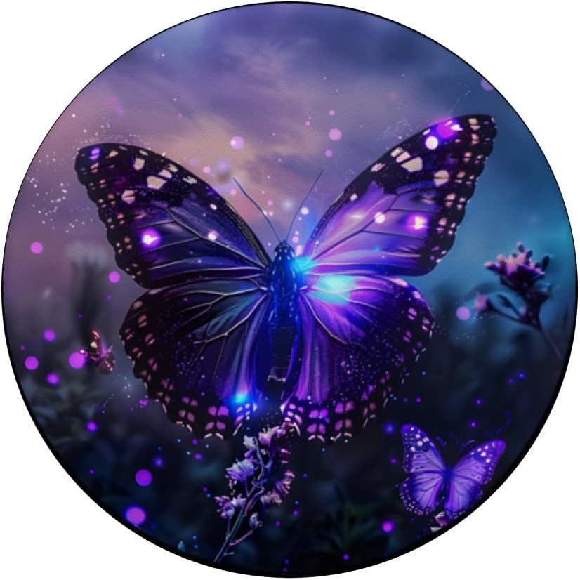Purple Butterflies PopSockets Adhesive PopGrip