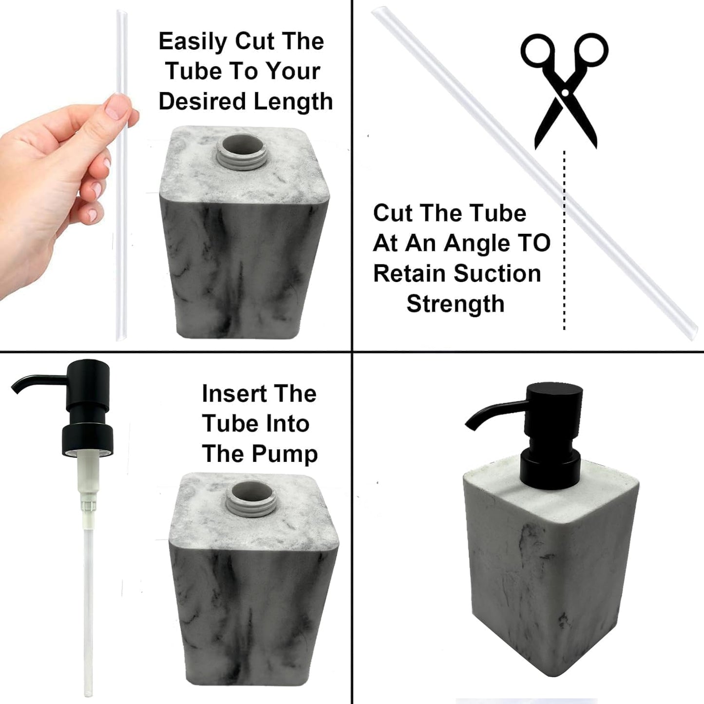 Soap Pump Replacement, Hand Soap Dispensers Pump for Bathroom, Replacement for Round 1.1in (28 mm) Neck Bottles,Rust Proof&Leak Proof for Soap Lotion Bottle Upcycling (Matte Black, 2 Pack)