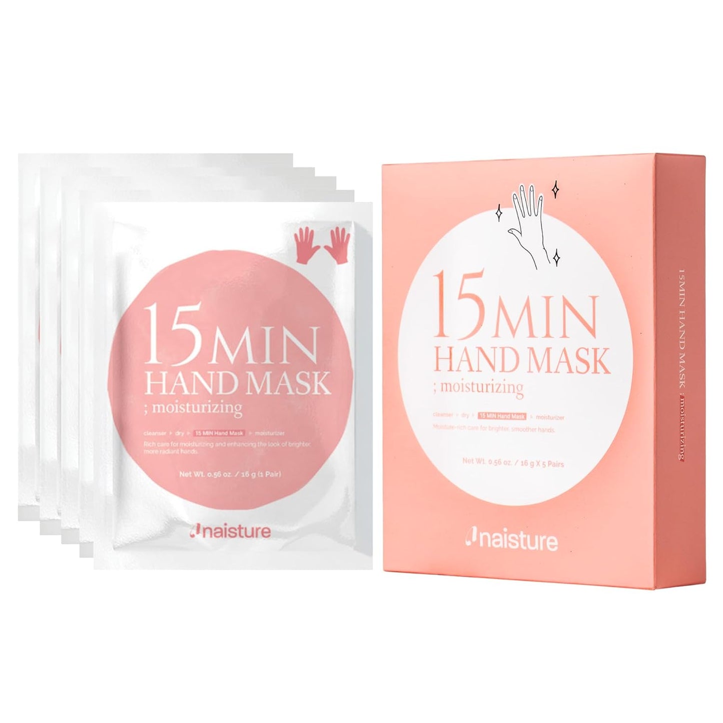 Naisture 15 Min Hand Glove Mask: A Moisturizing Treatment for Dry Hands & Cuticles (5 Ea)